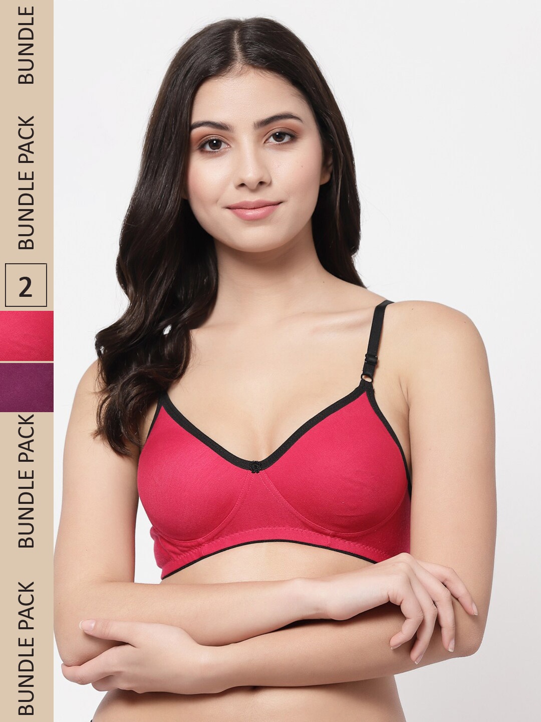 

Docare Pack Of 2 Non Padded Cotton All Day Comfort T-shirt Bra, Purple