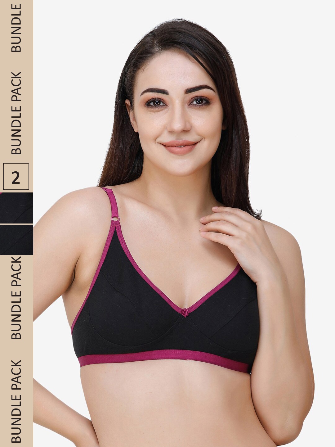 

Docare Pack Of 2 All Day Comfort Cotton Bra, Purple