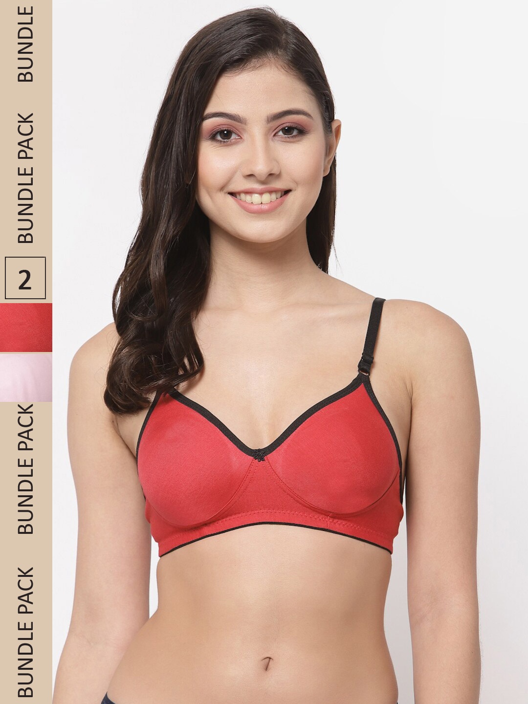 

Docare Pack Of 2 All Day Comfort Cotton T-shirt Bra, Red