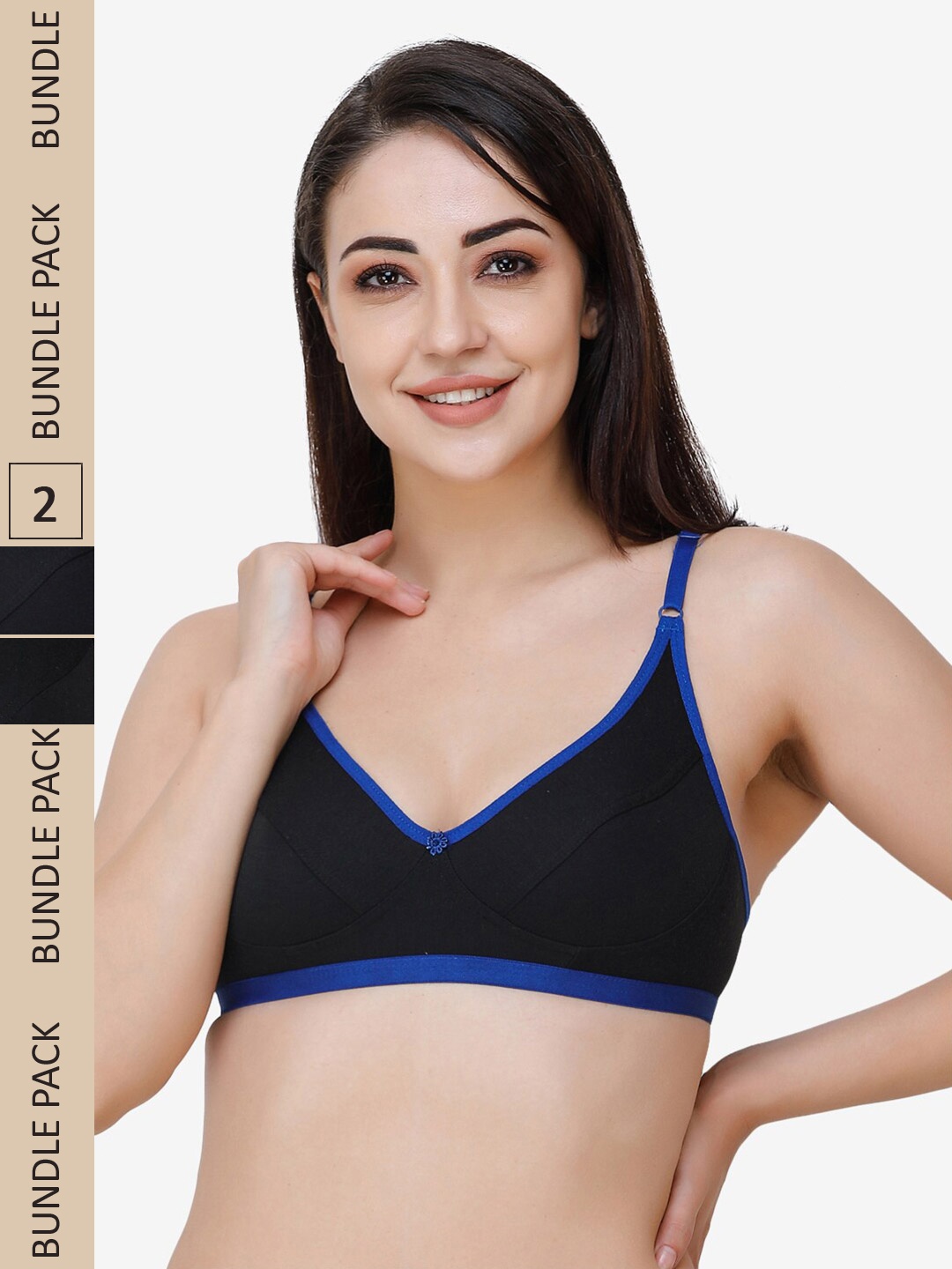 

Docare Pack Of 2 All Day Comfort Cotton Bra, Black