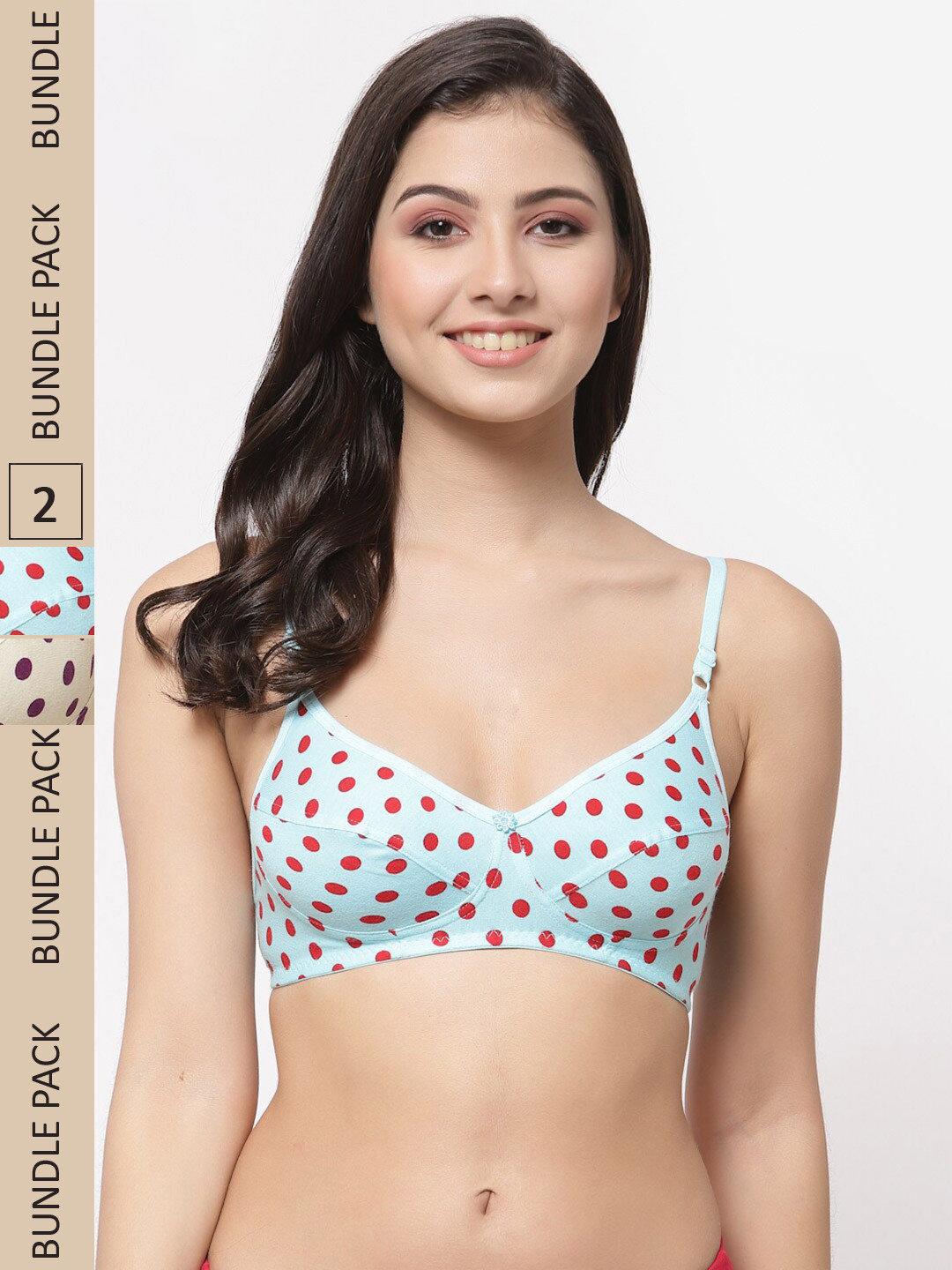 

Docare Pack Of 2 All Day Comfort Cotton Bra, Blue