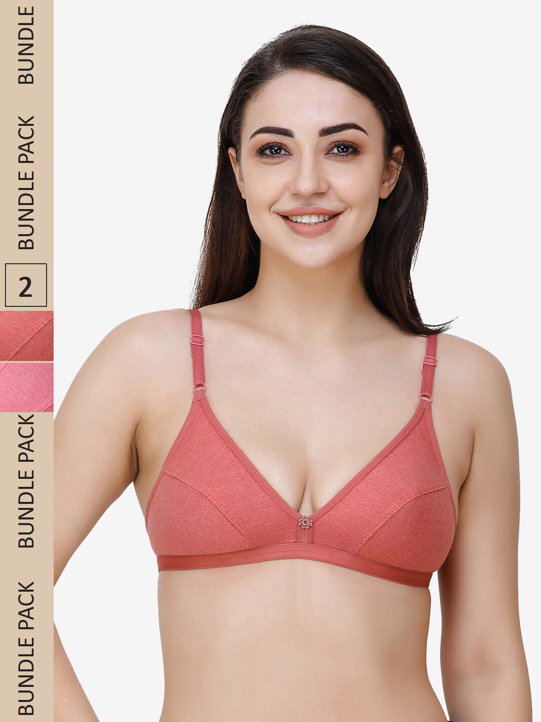 

Docare Pack Of 2 All Day Comfort Cotton Bra, Peach