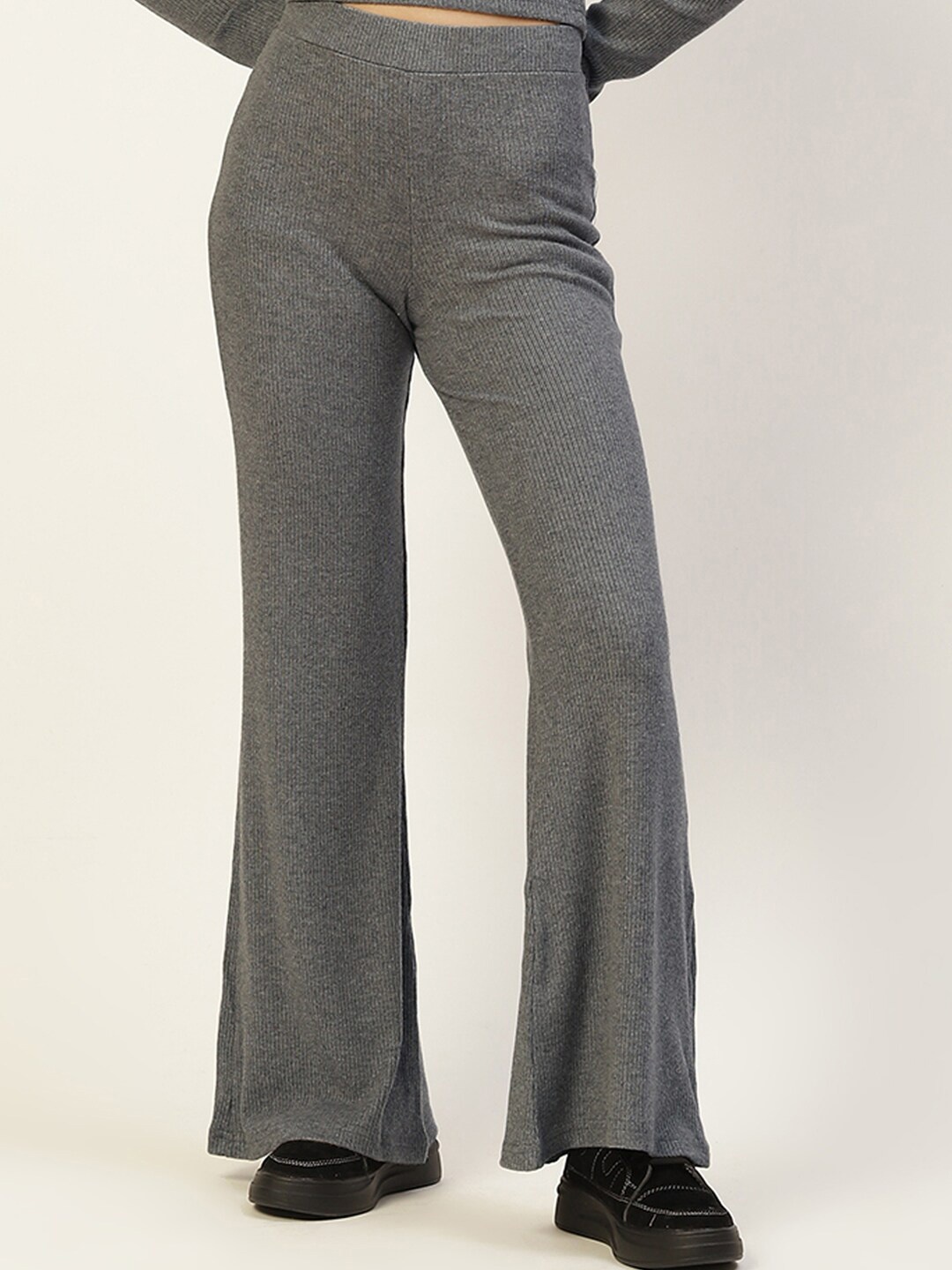 

FEMEA Women Grey Bootcut Track Pants