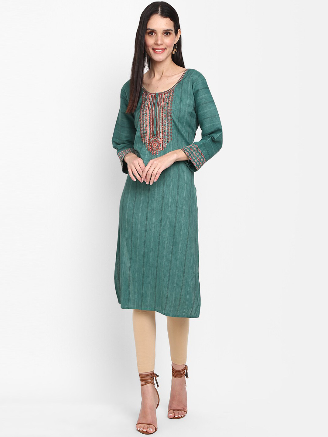 

V-Mart Ethnic Motifs Kurta, Green