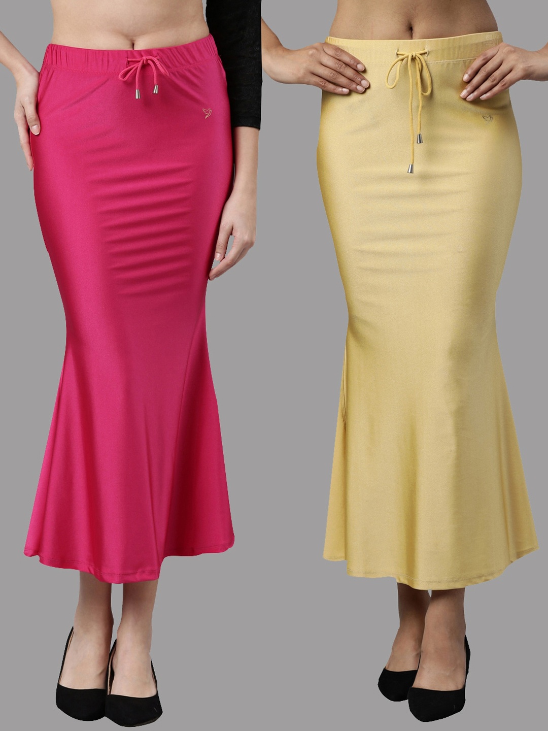 

TWIN BIRDS Women pack of 2 High rise Stretchable Shimmer Saree shape wear, Pink