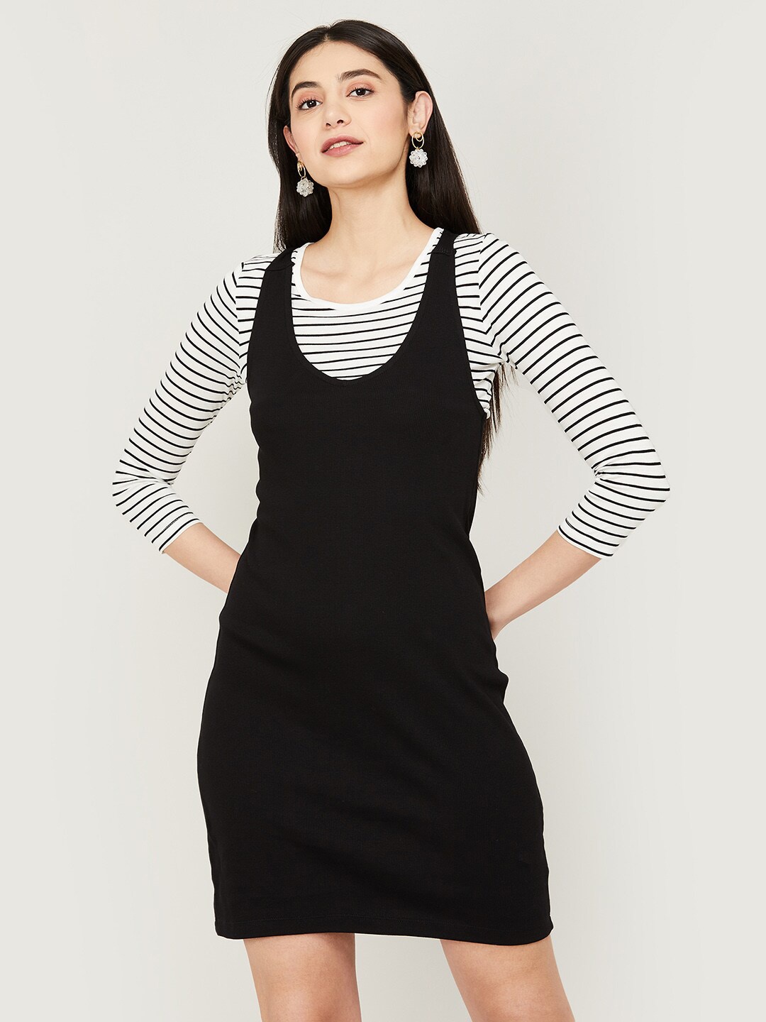 

CODE by Lifestyle Pinafore Cotton Dress, Black