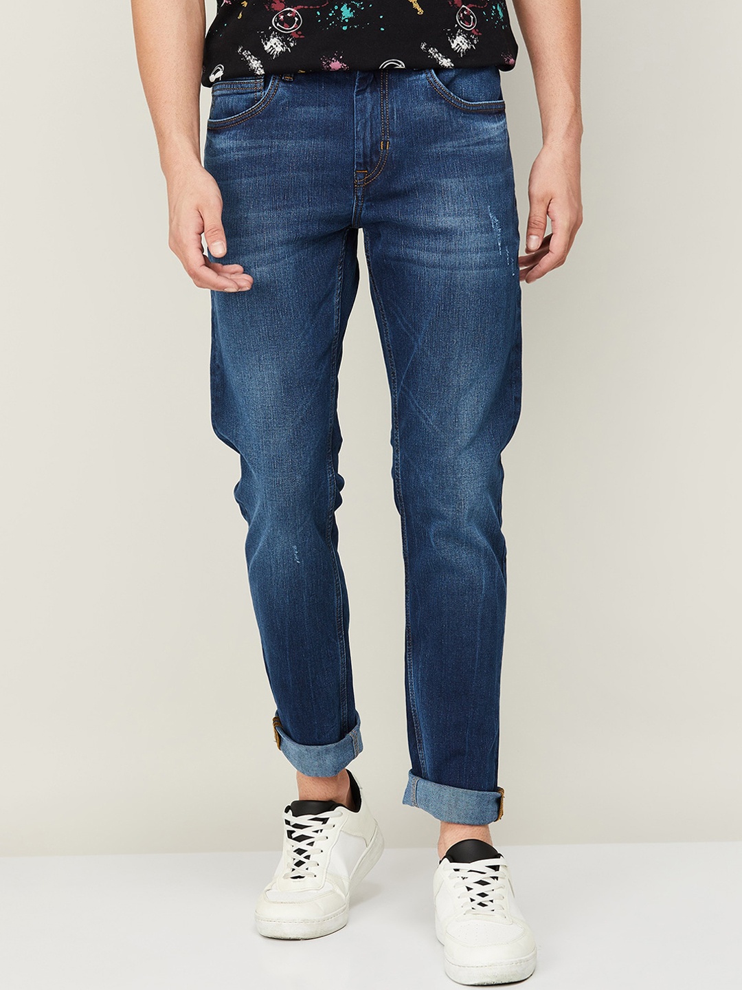 

Forca by Lifestyle Men Blue Tapered Fit Light Fade Jeans