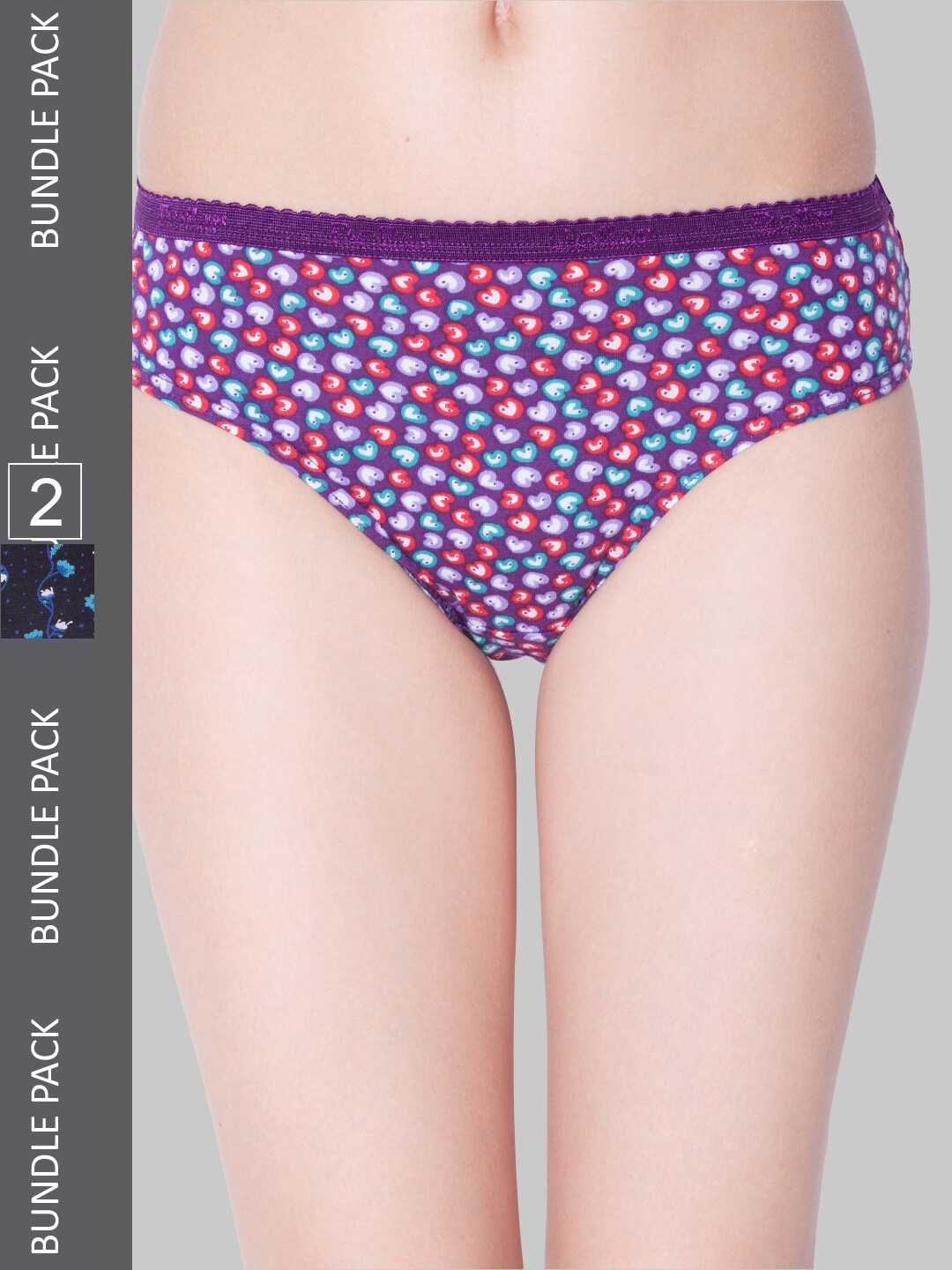 

Dollar Missy Pack of 2 Deep Printed Outer Elasticated Hipster Panty MMBB-101P-R3-OE1-PO2, Assorted