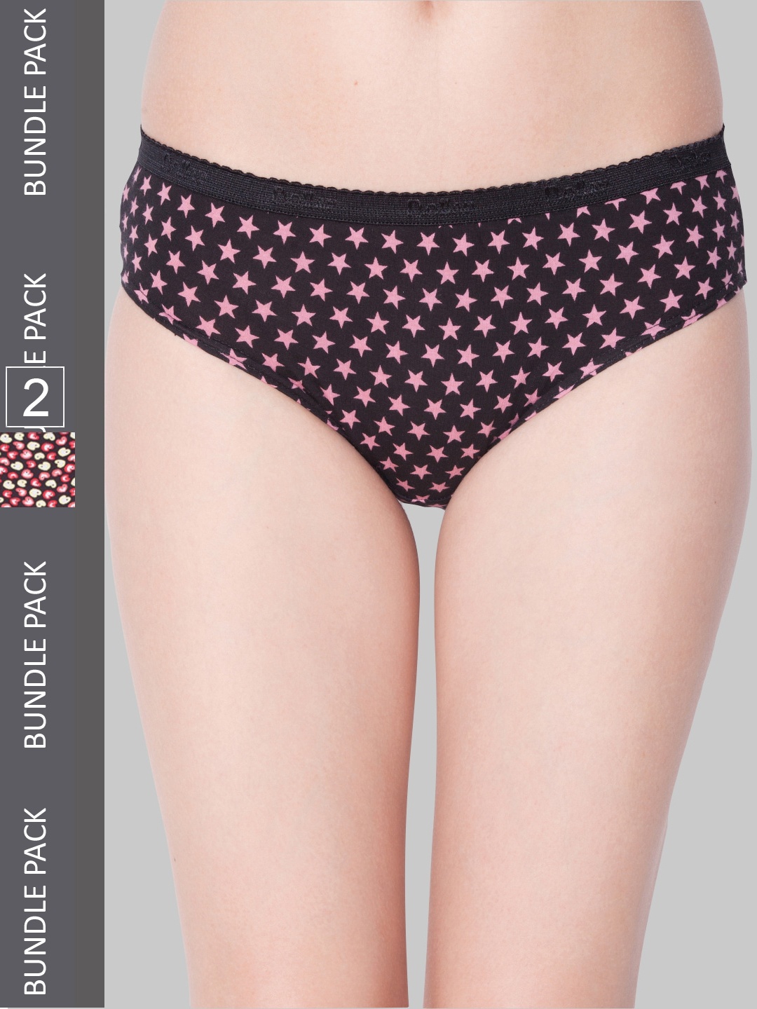 

Dollar Missy Pack of 2 Deep Printed Outer Elasticated Hipster Panty MMBB-101P-R3-OE4-PO2, Assorted