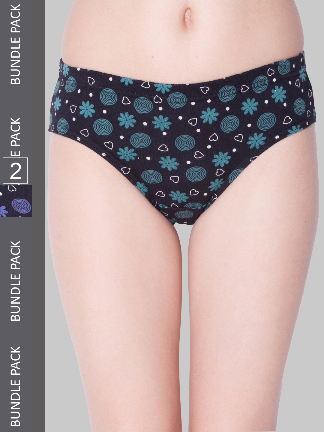 

Dollar Missy Pack of 2 Deep Printed Inner Elasticated Hipster Panty MMBB-121P-R3-OE3-PO2, Assorted