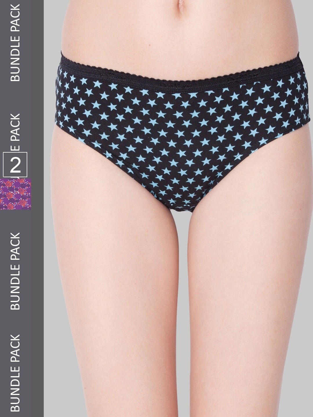 

Dollar Missy Pack of 2 Deep Printed Outer Elasticated Hipster Panty MMBB-101P-R3-OE2-PO2, Assorted