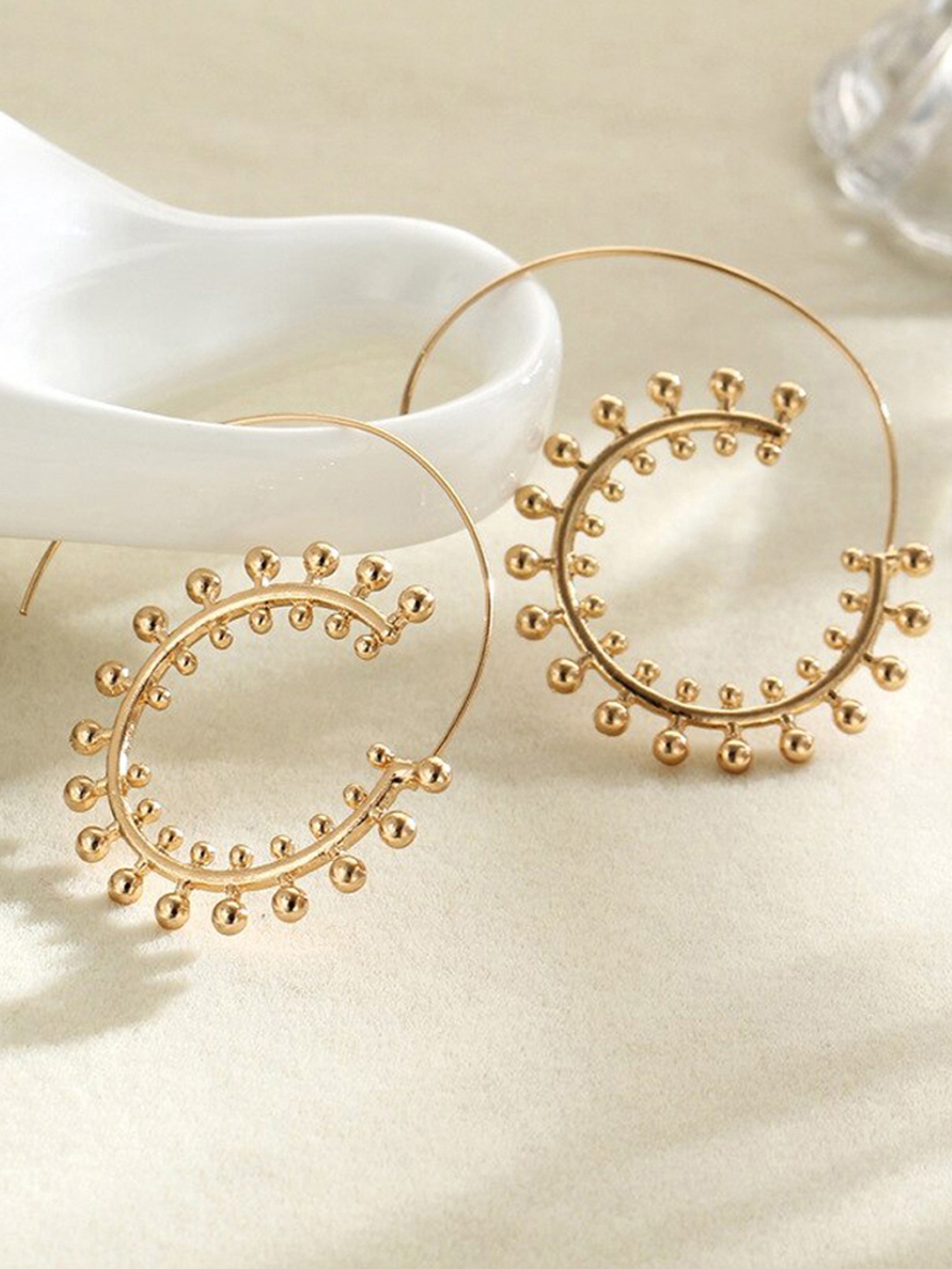 

Jewels Galaxy Gold-Plated Contemporary Hoop Earrings