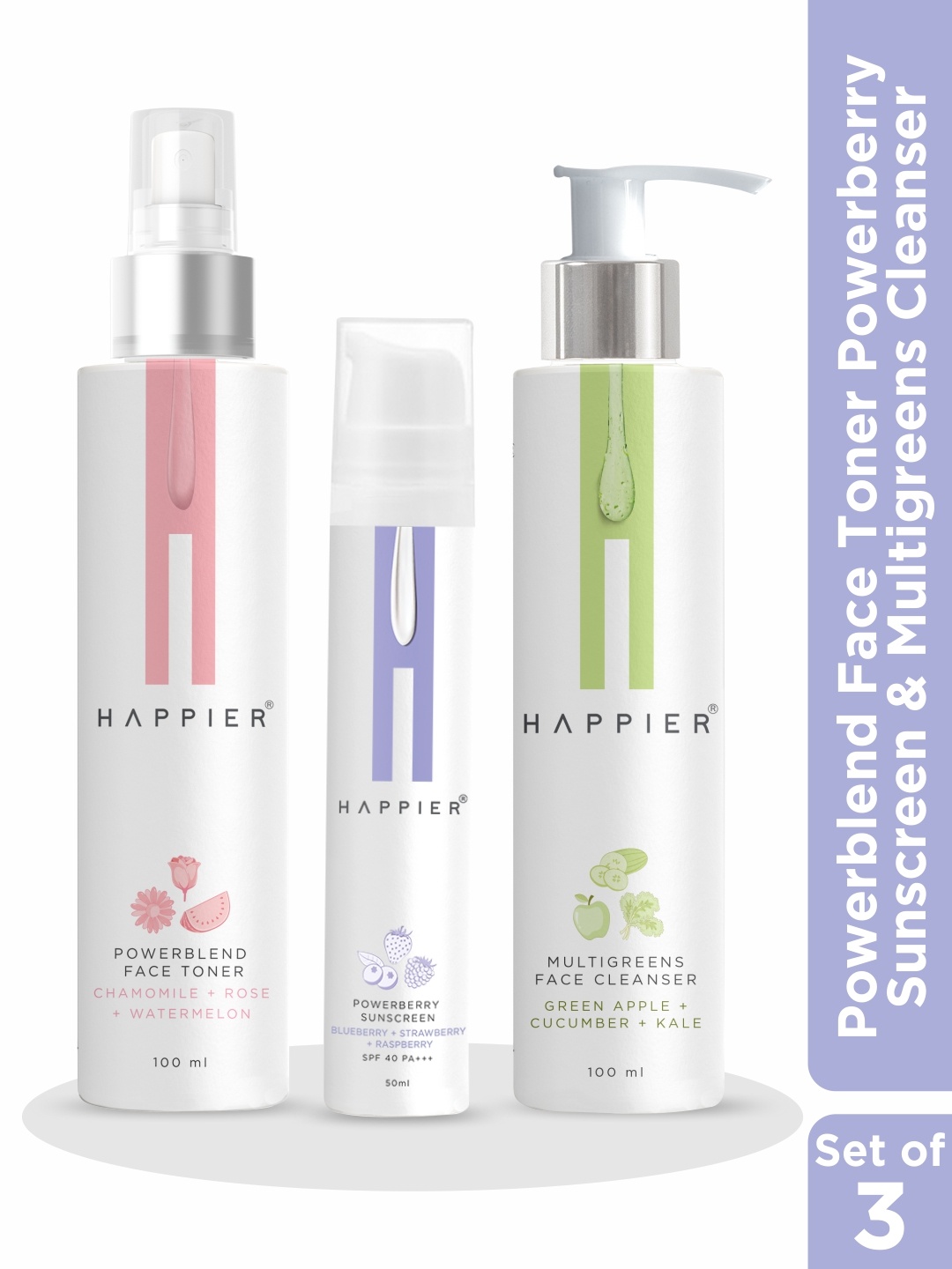 

Happier 4Pcs Facial Kit 295ml, Na