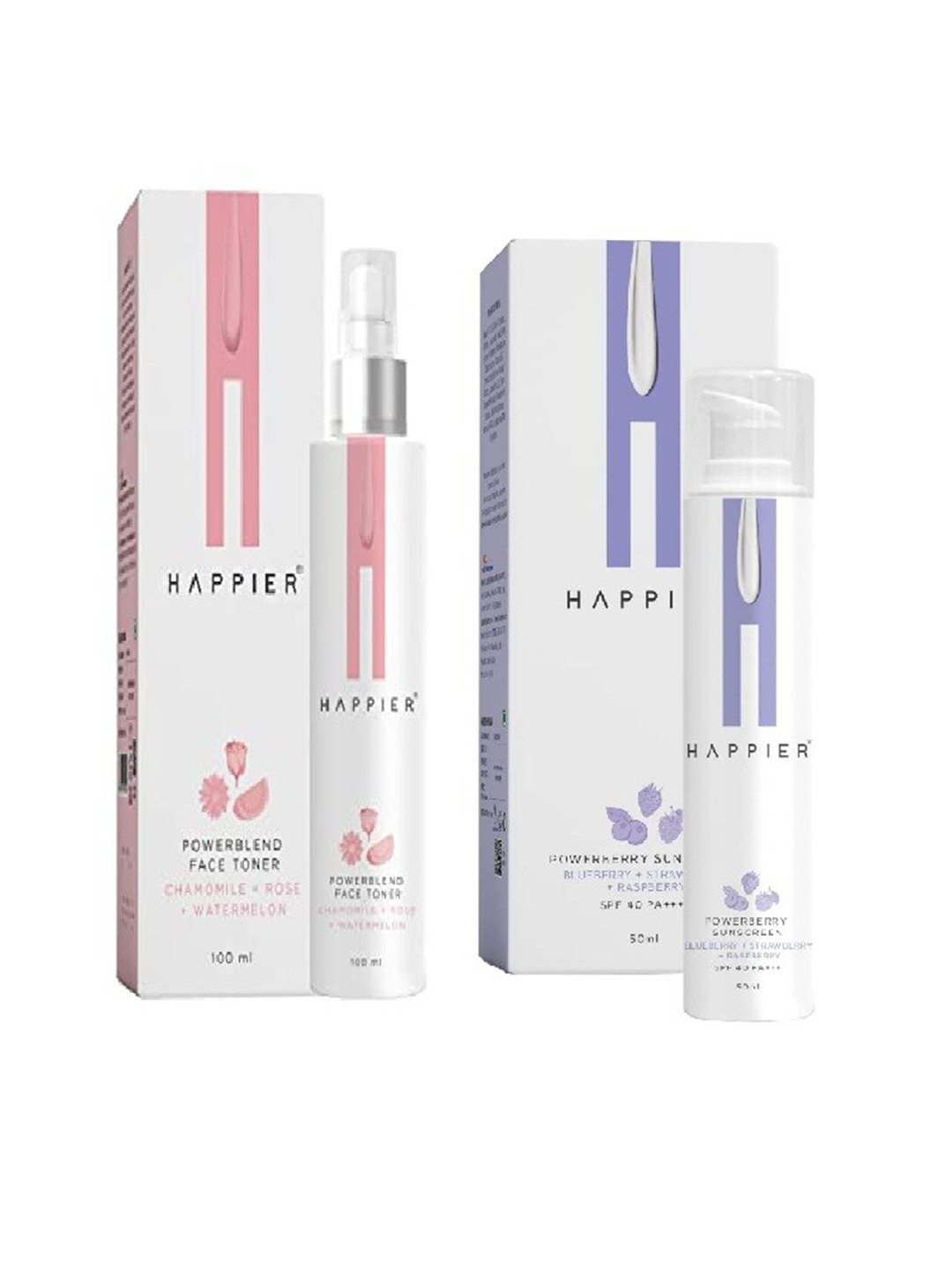 

Happier Powerberry Set of 2 Sunscreen SPF 40 & Powerblend Face Toner, White