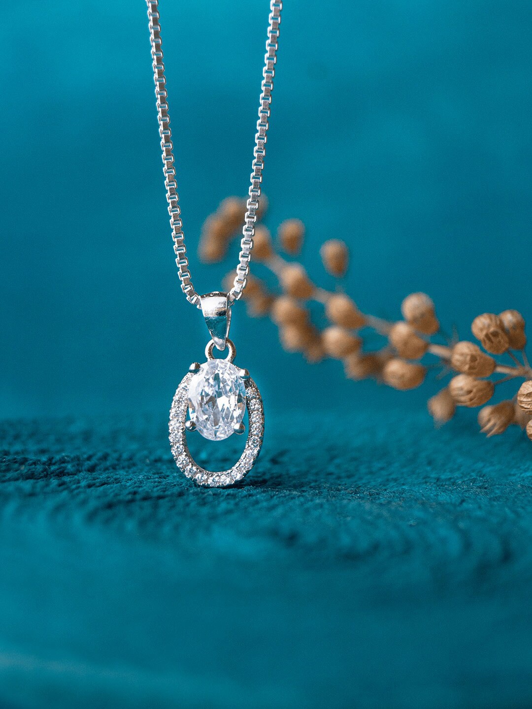 

MANNASH Sterling Silver Rhodium-Plated Necklace
