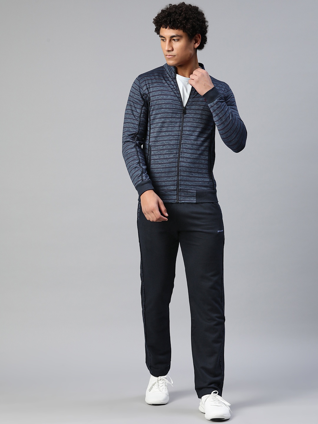 

Pierre Carlo Men Striped Tracksuit, Navy blue