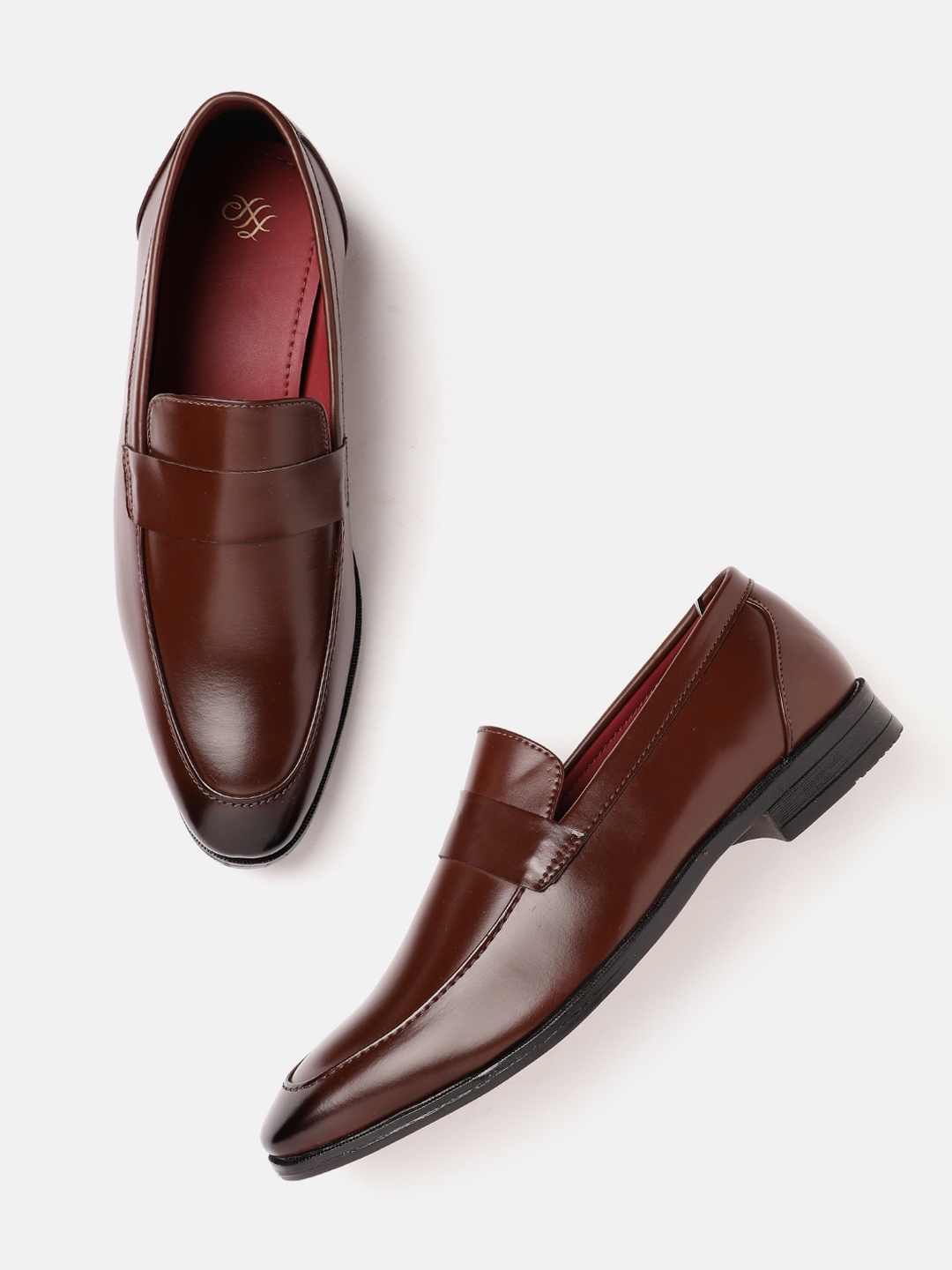 

House of Pataudi Men Handcrafted Formal Loafers, Brown