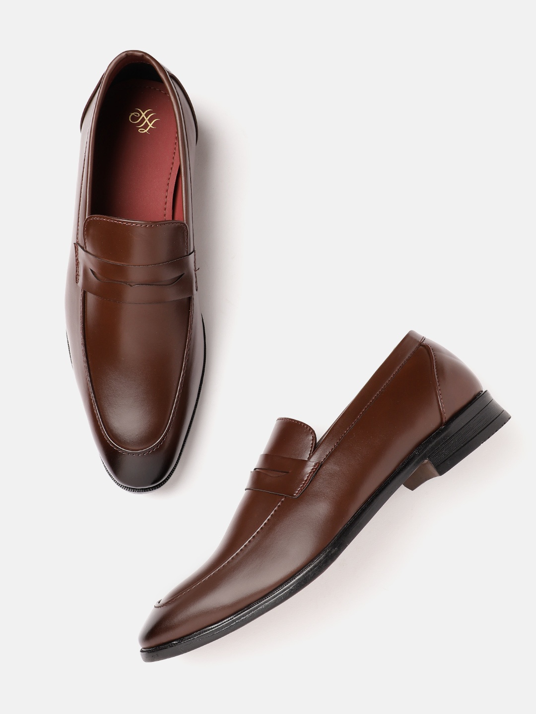 

House of Pataudi Men Handcrafted Formal Loafers, Brown