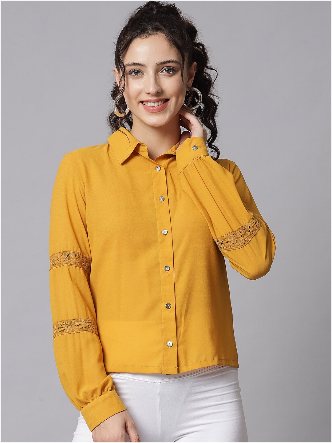 

Beatnik Women Casual Shirt, Mustard