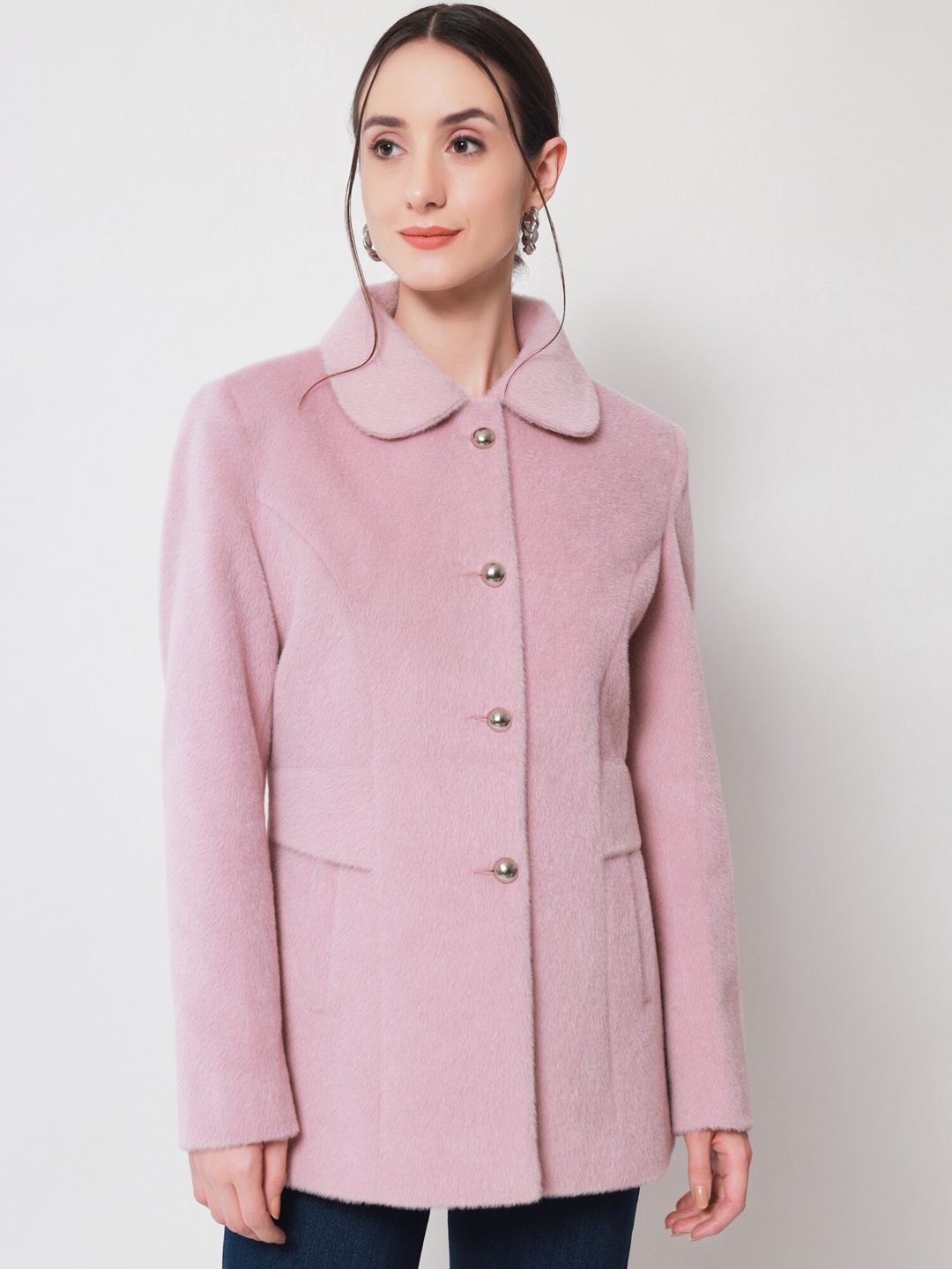 

Beatnik Women Regular-Fit Pure Wool Single Breasted Blazer, Pink