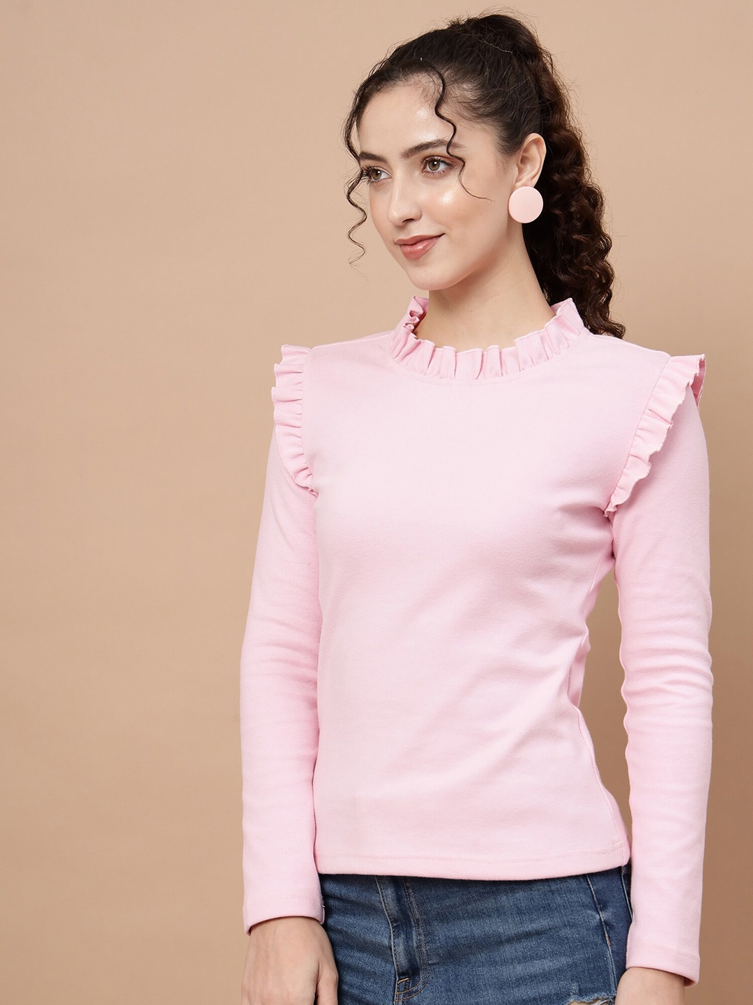 

Beatnik Ruffles Top, Pink
