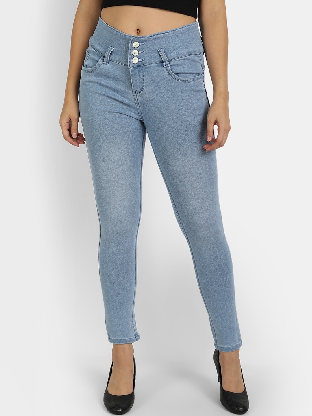 

BROADSTAR Women Blue High-Rise Light Fade Stretchable Jeans