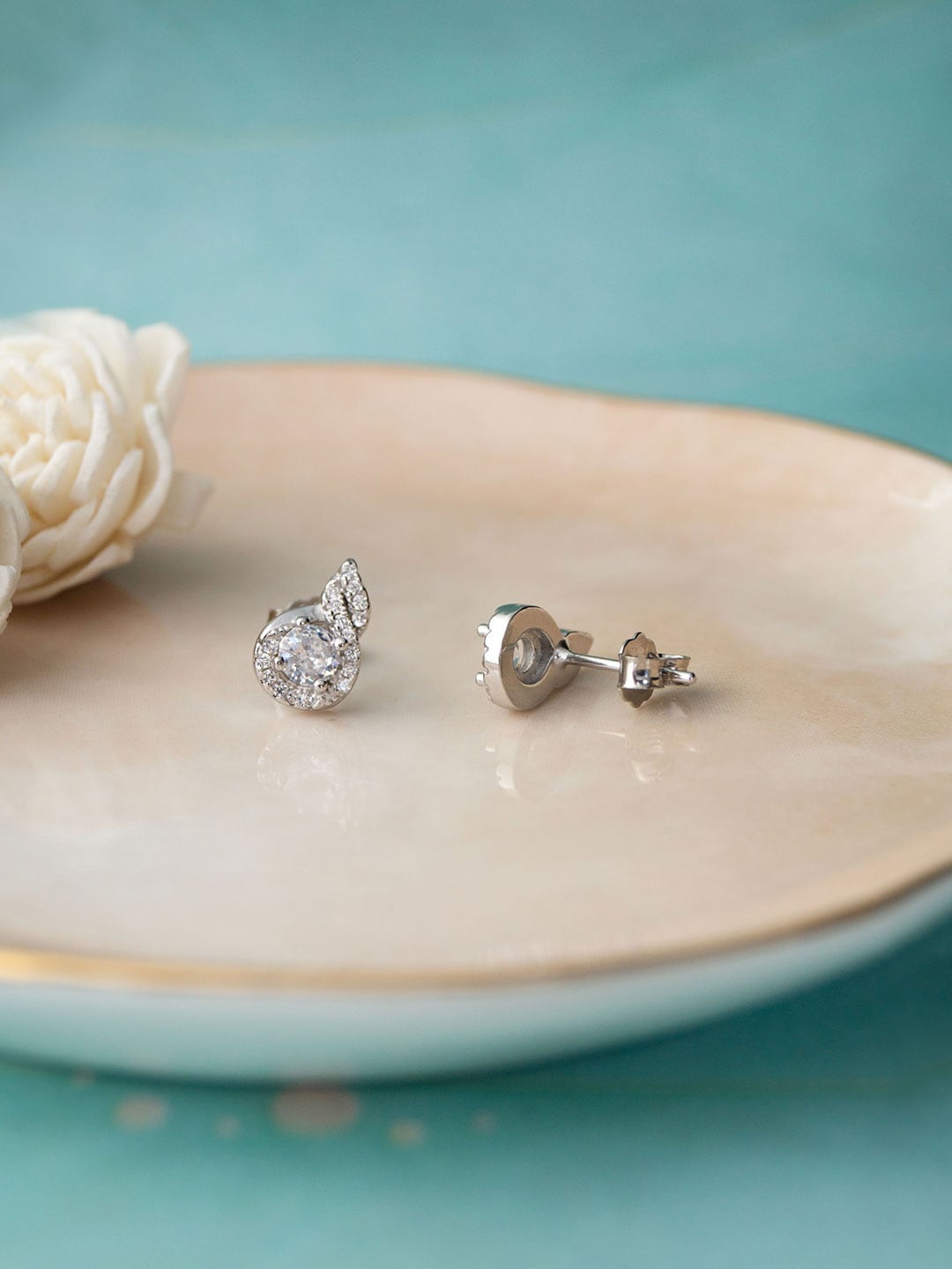 

MANNASH 925 Sterling Silver Floral Studs Earrings