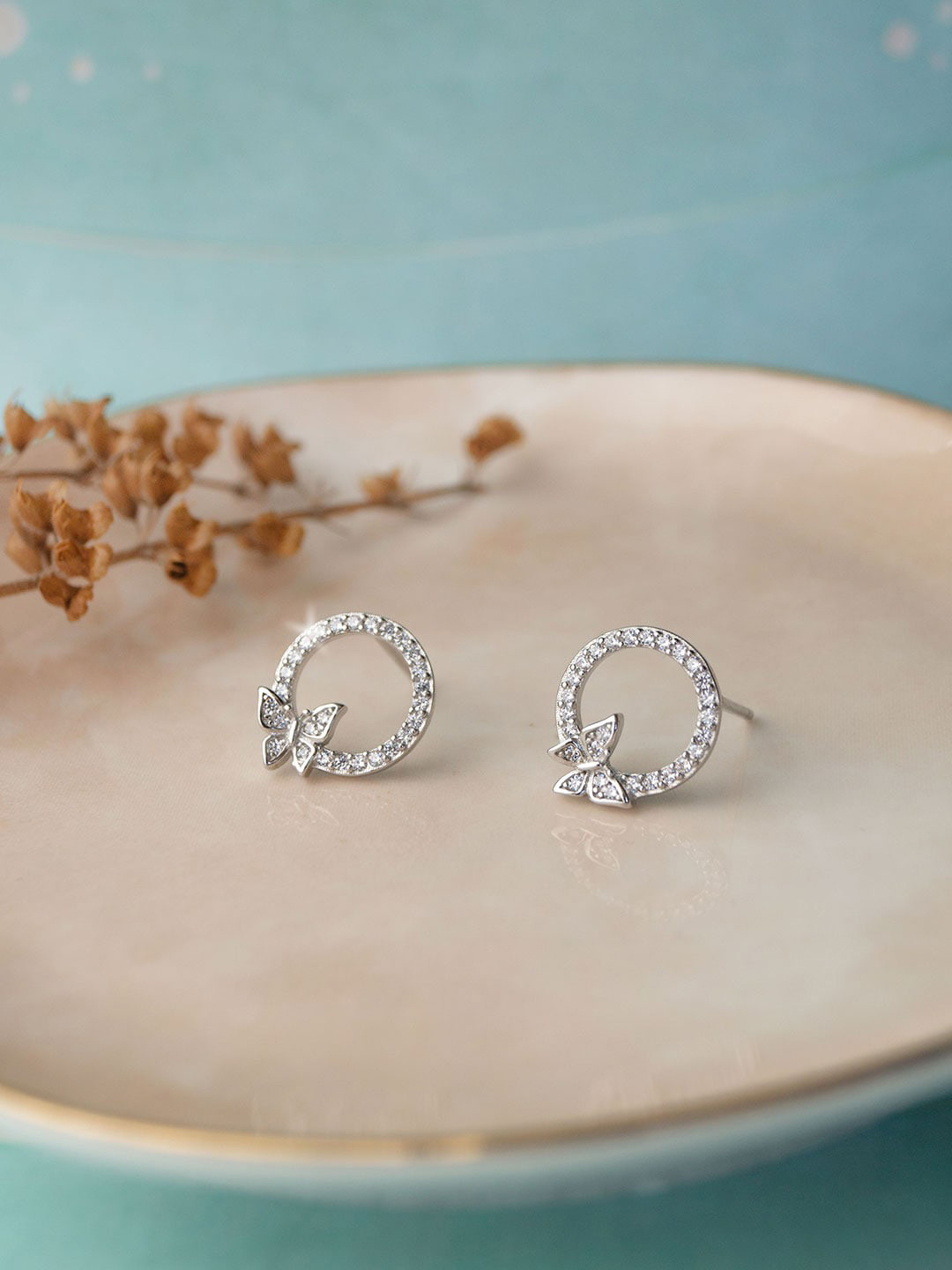 

MANNASH 925 Sterling Silver Circular Studs Earrings