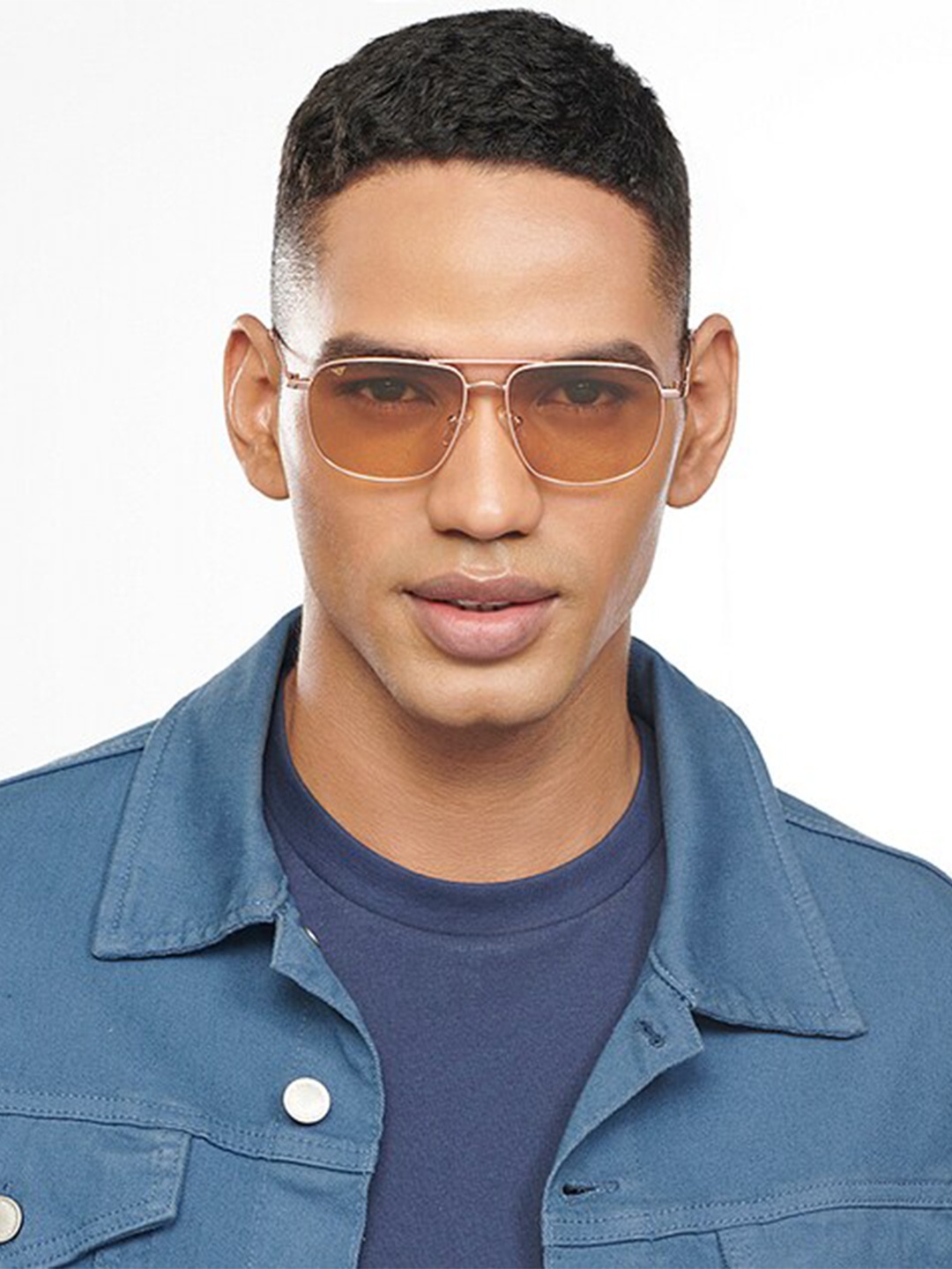 

Vincent Chase Brown Lens & Gold-Toned Square Sunglasses and UV Protected Lens 200395