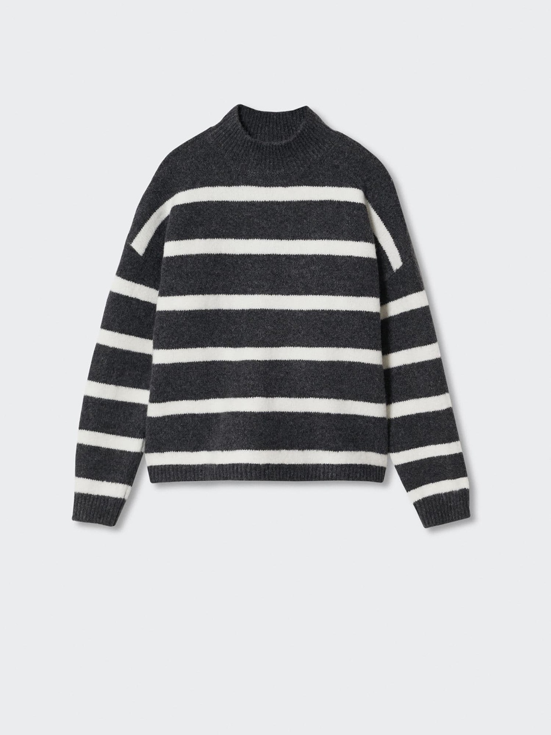 

Mango Kids Girls Striped Pullover, Charcoal