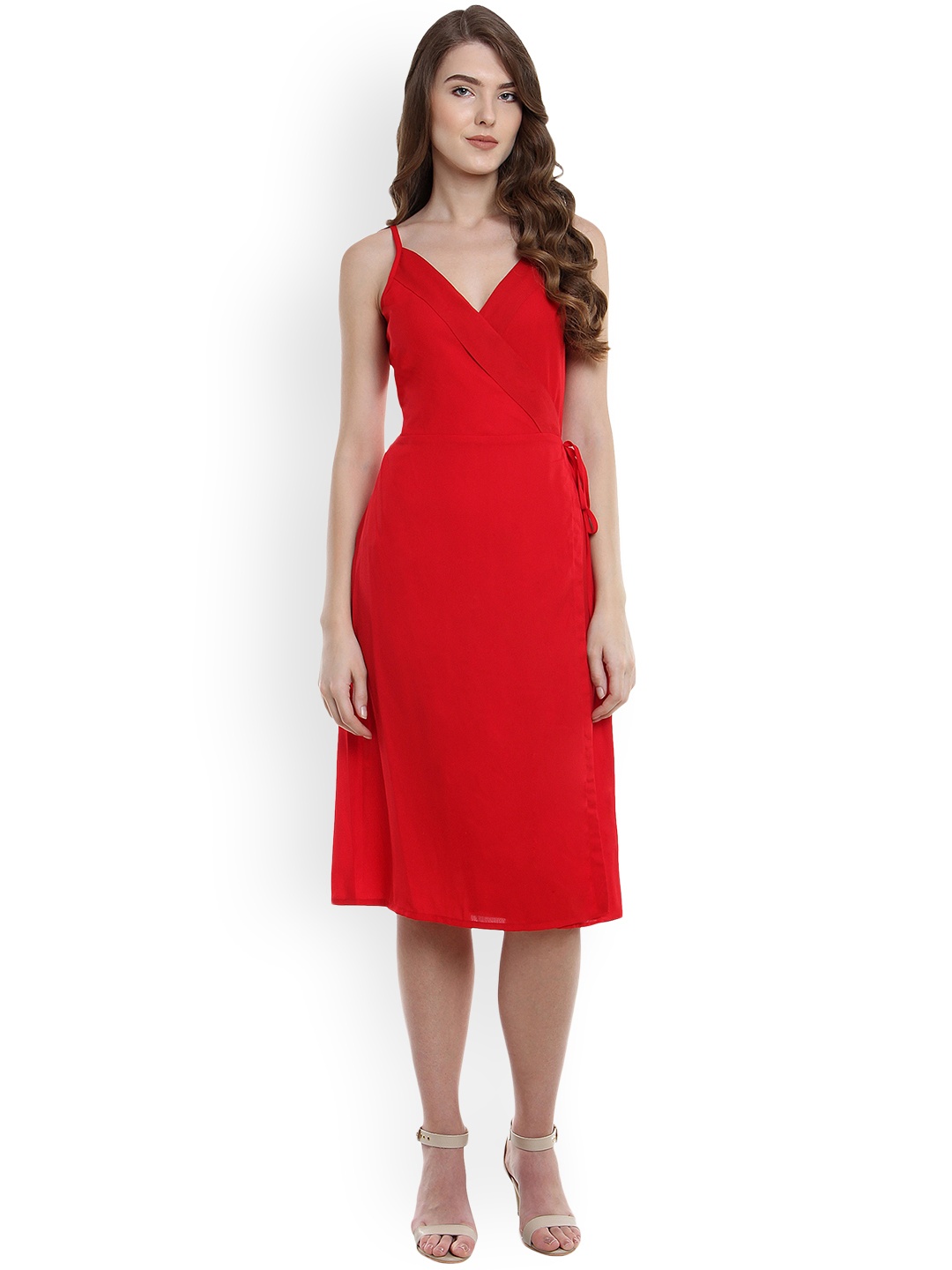 

Miss Chase Women Red Solid Wrap Dress