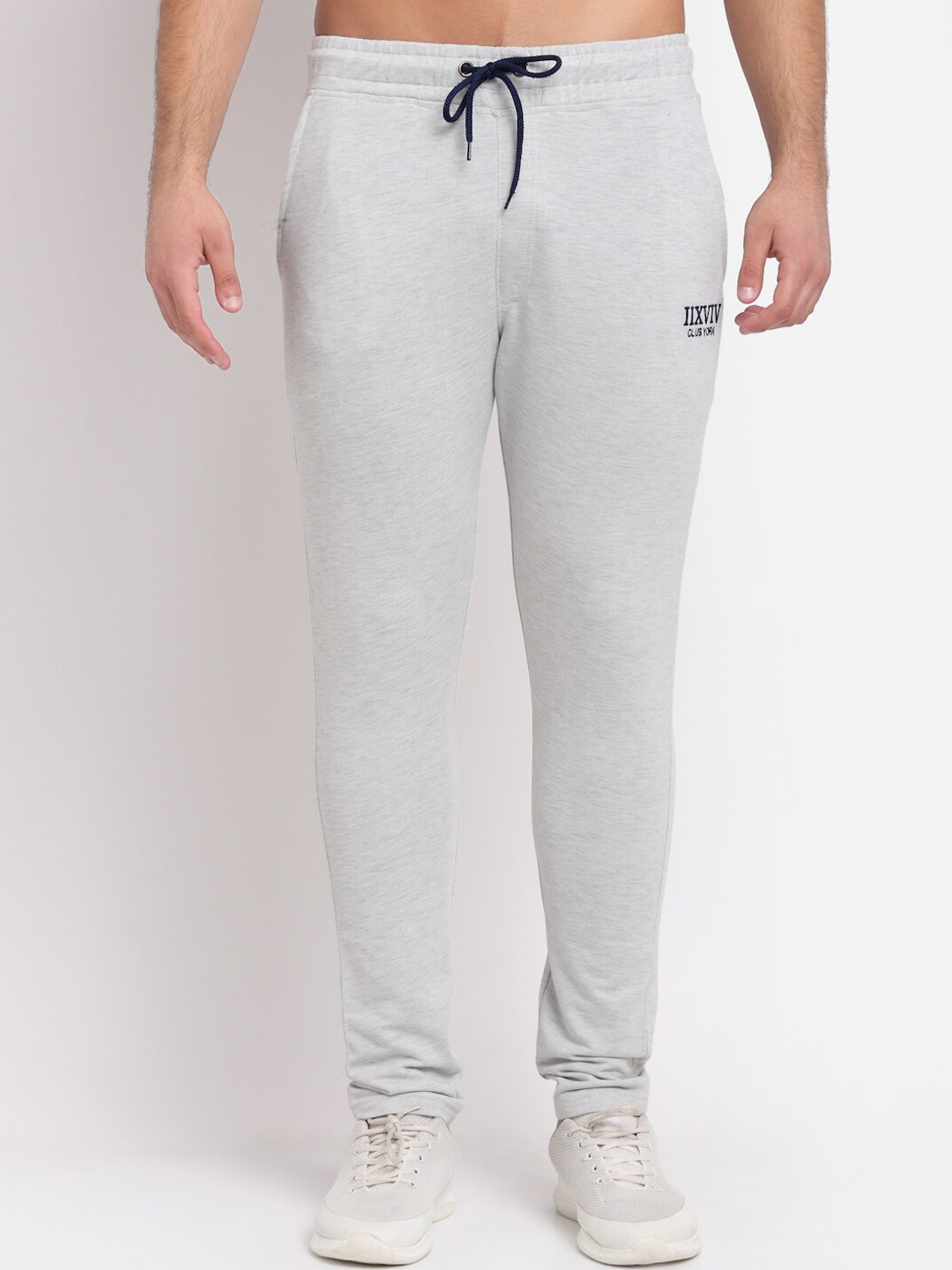 

Club York Men Regular-Fit Track Pants, Grey melange