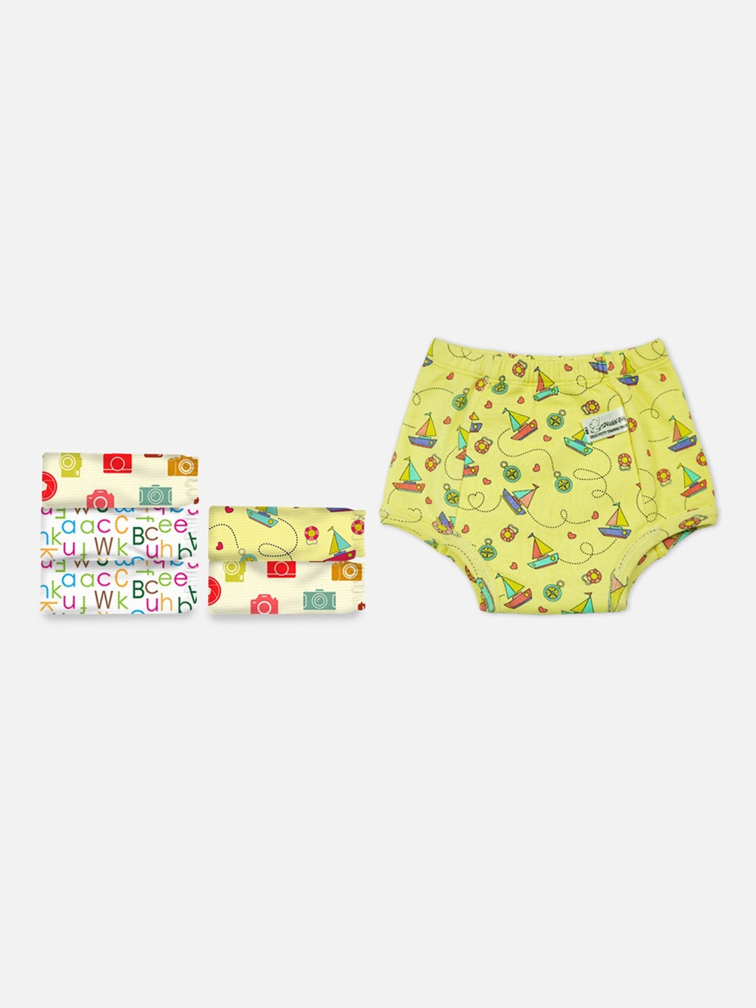 

Snugkins Alp-bot-cmr Infants Set Of 6 Printed Cotton Training Pull-Up Pants, Yellow