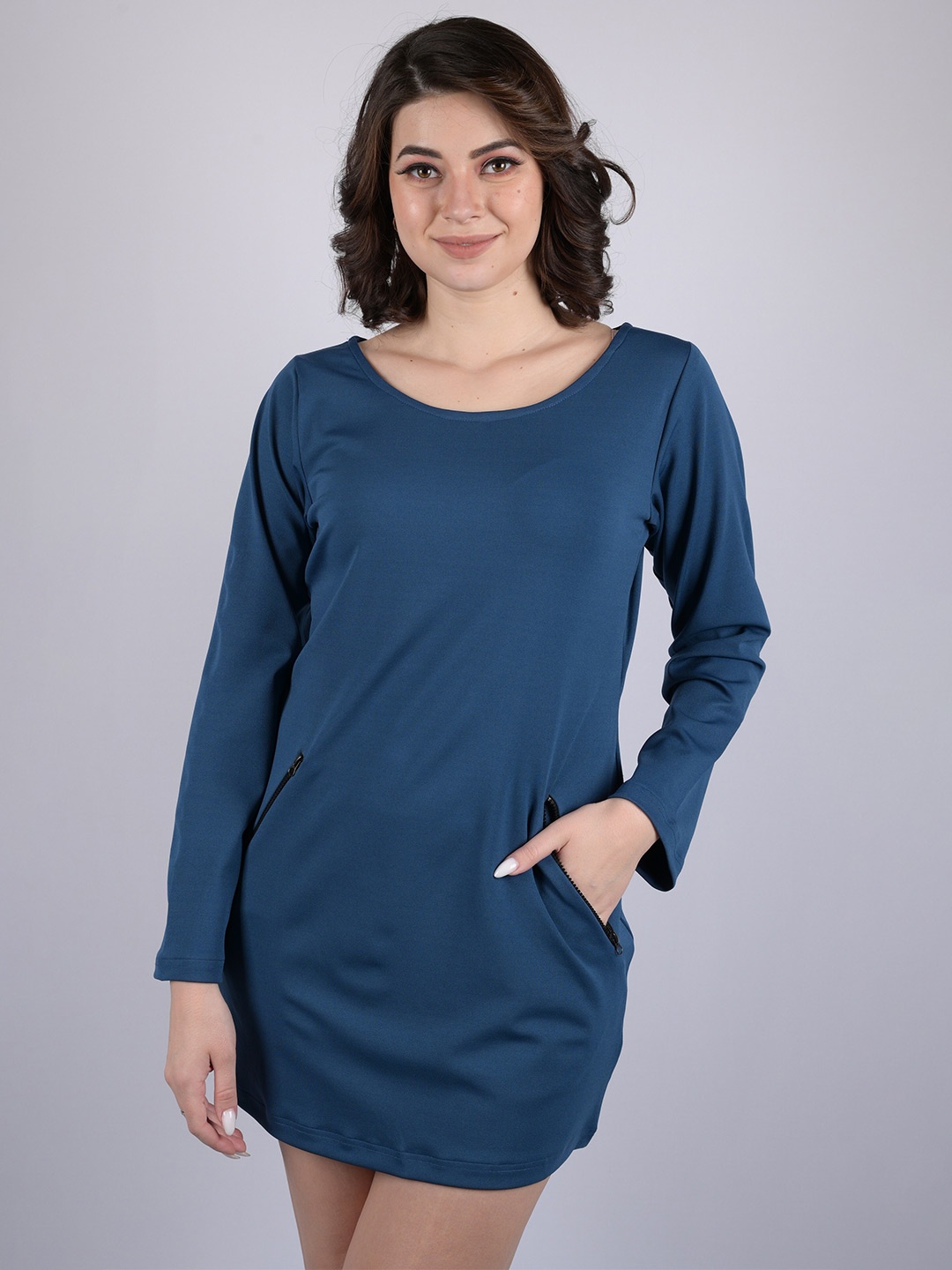 

OWO THE LABEL T-shirt Mini Lycra Dress, Teal