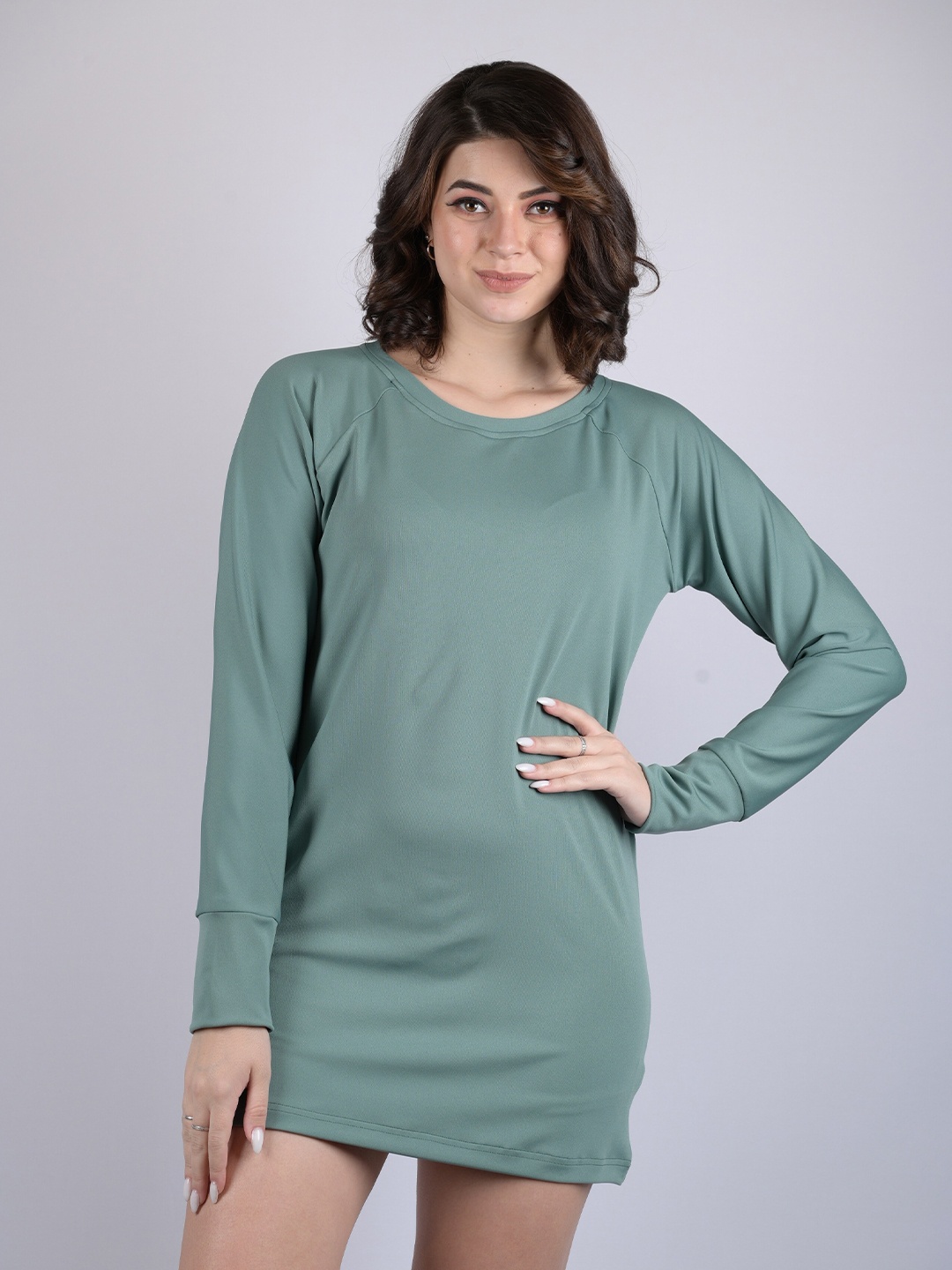 

OWO THE LABEL T-shirt Mini Lycra Dress, Sea green