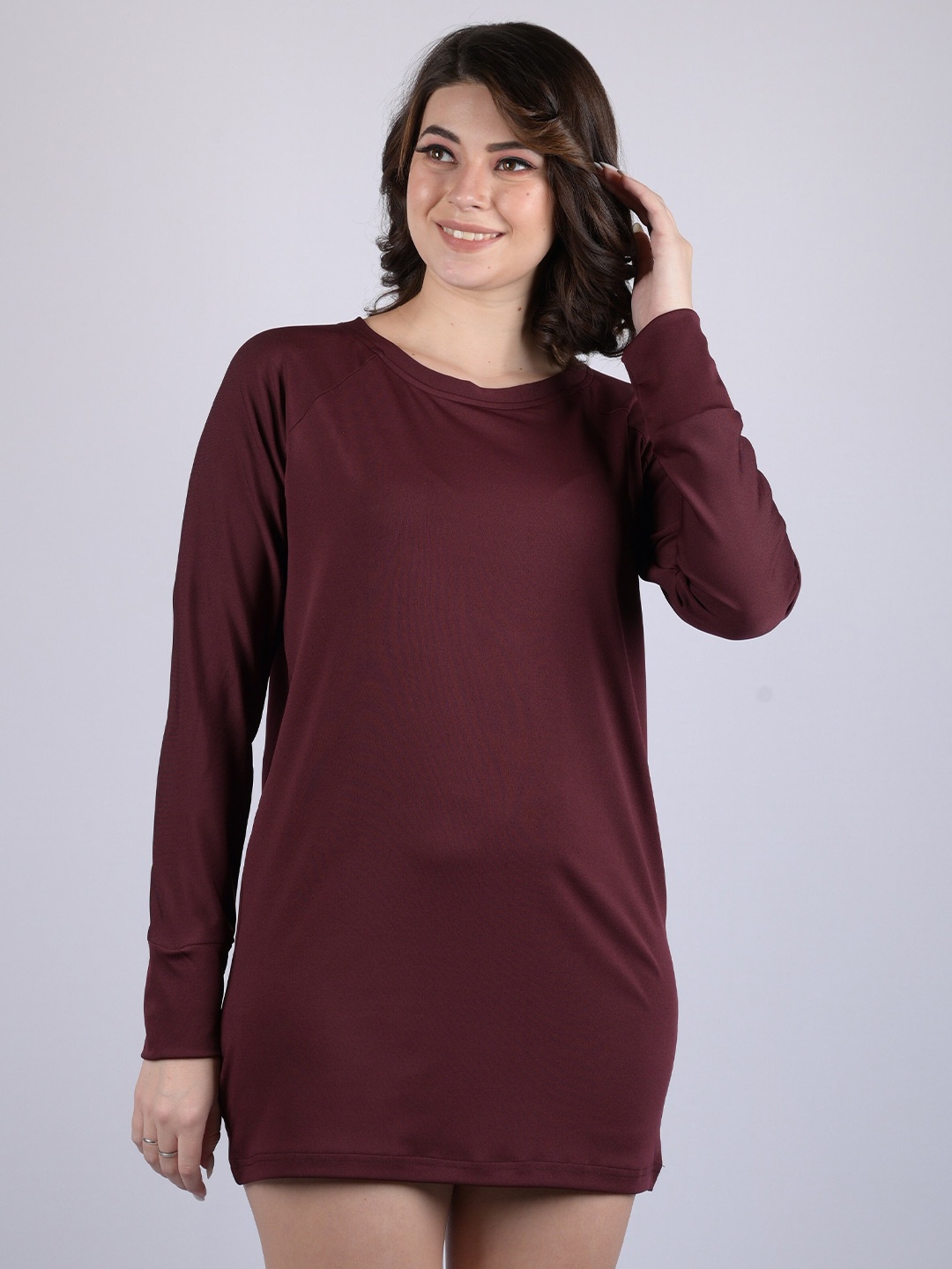 

OWO THE LABEL T-shirt Lycra Dress, Maroon