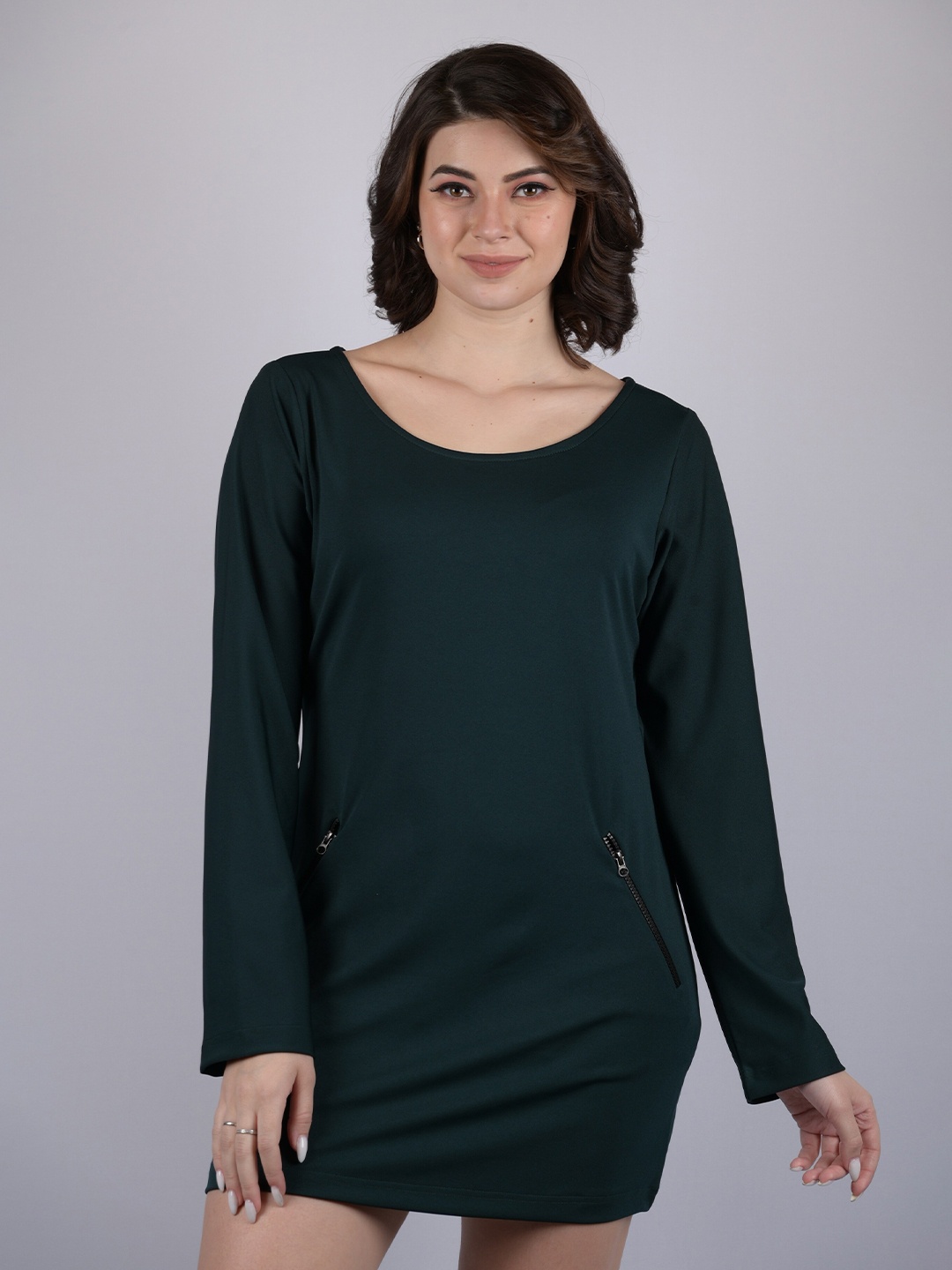 

OWO THE LABEL T-shirt Mini Lycra Dress, Green