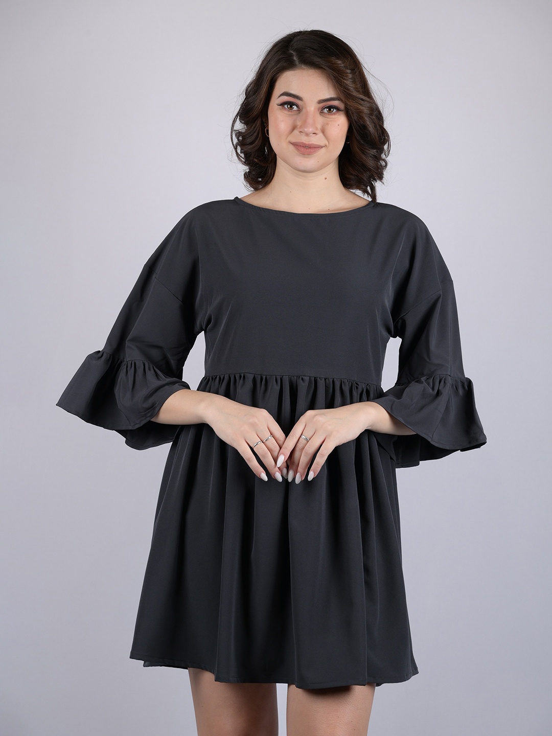 

OWO THE LABEL A-Line Mini Lycra Dress, Black