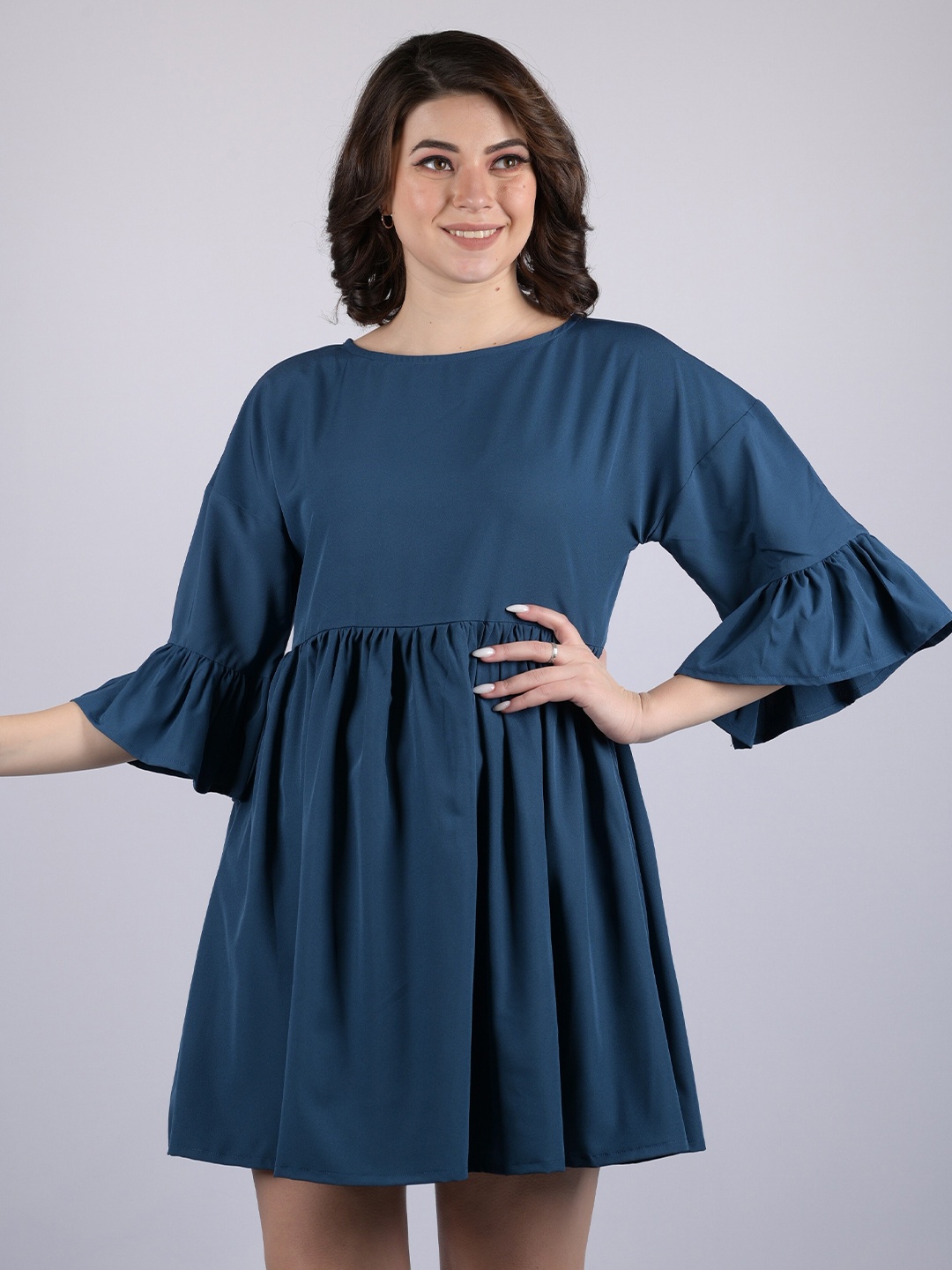 

OWO THE LABEL A-Line Mini Lycra Dress, Teal
