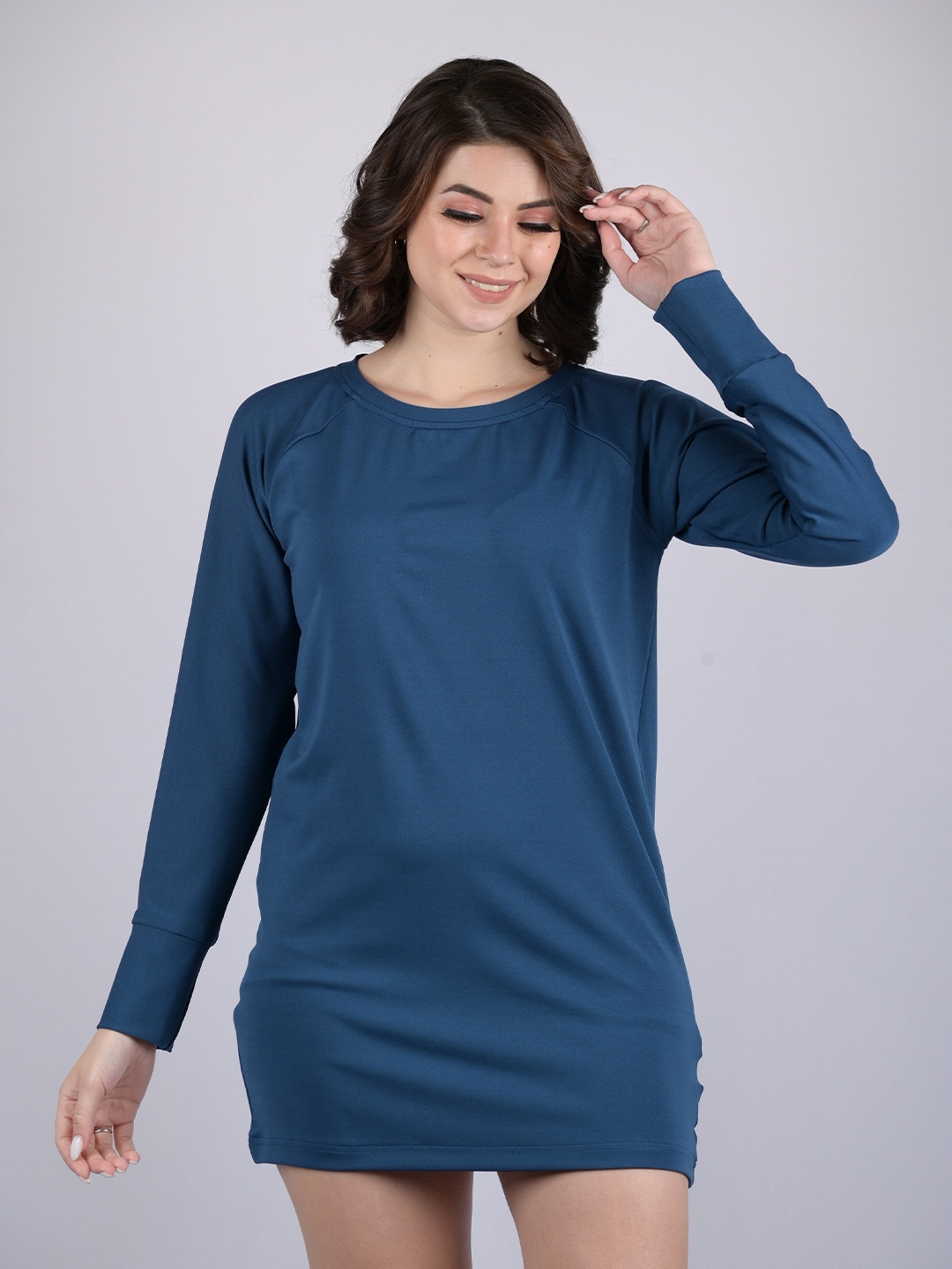

OWO THE LABEL T-shirt Mini Lycra Dress, Teal