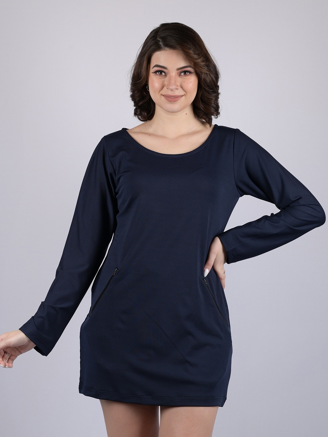 

OWO THE LABEL T-shirt Mini Lycra Dress, Navy blue
