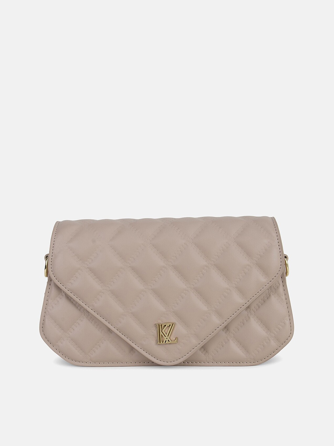 

Kazo Textured PU Structured Sling Bag with Quilted, Beige