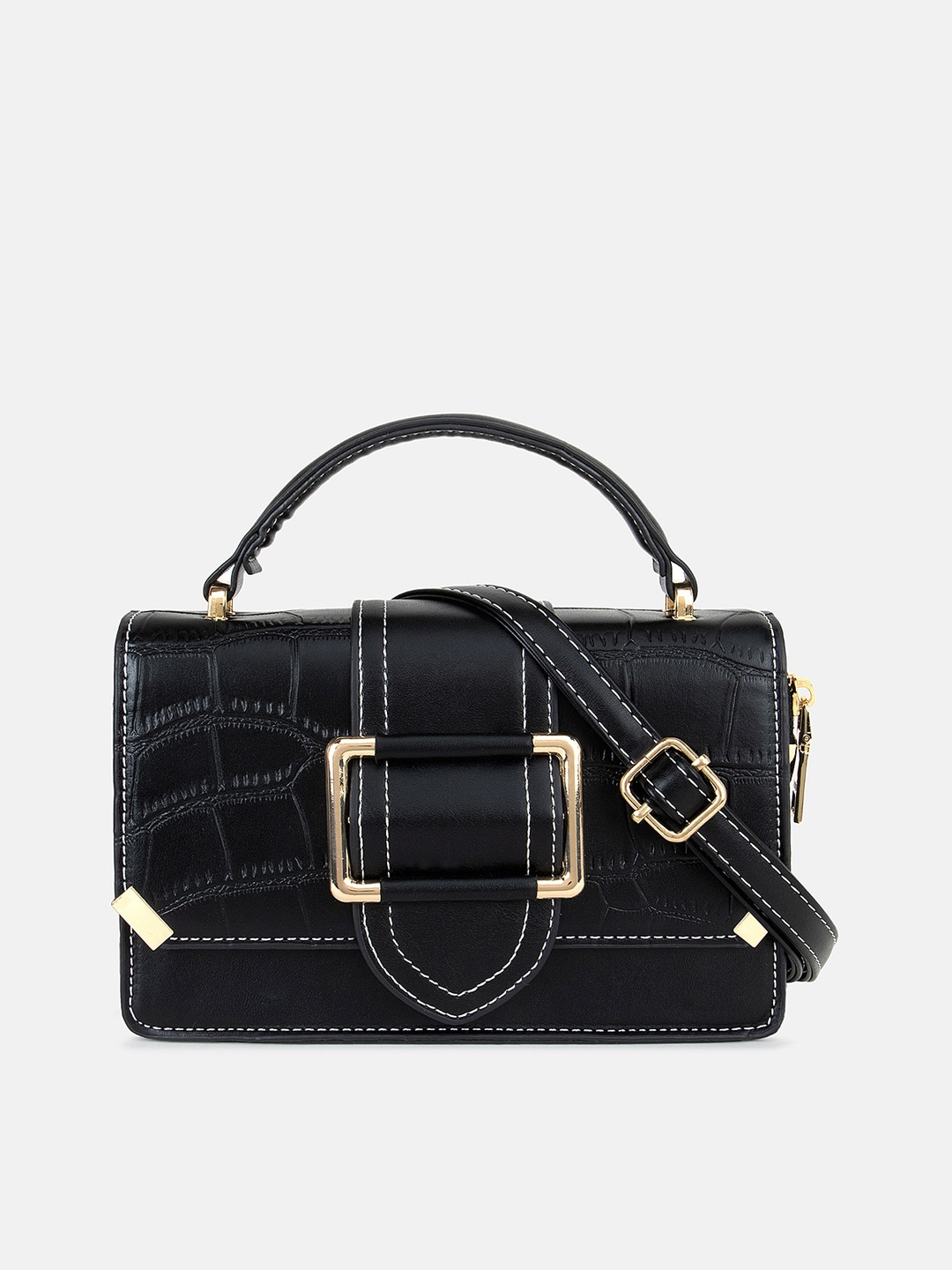 

Kazo Textured Structured Satchel, Black