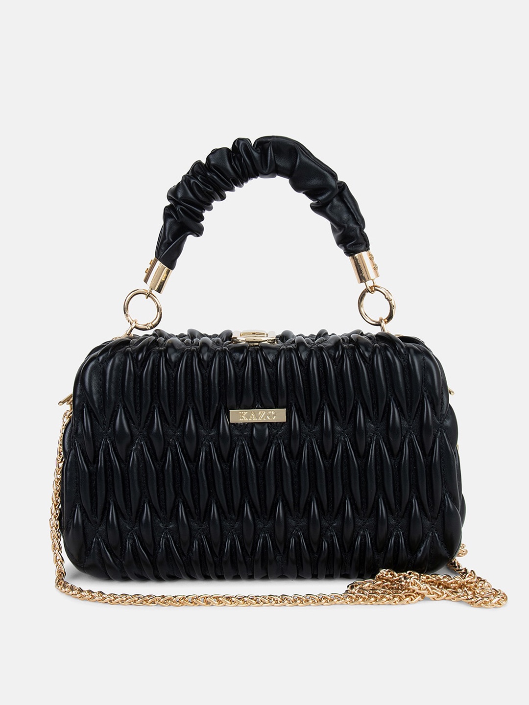 

Kazo Textured PU Structured Satchel, Black