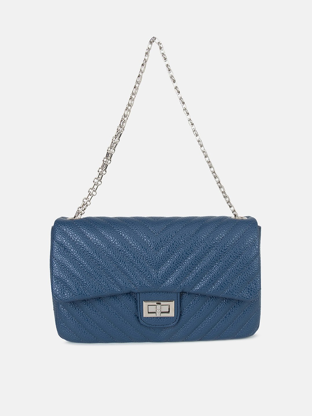 

Kazo Textured PU Structured Sling Bag, Blue