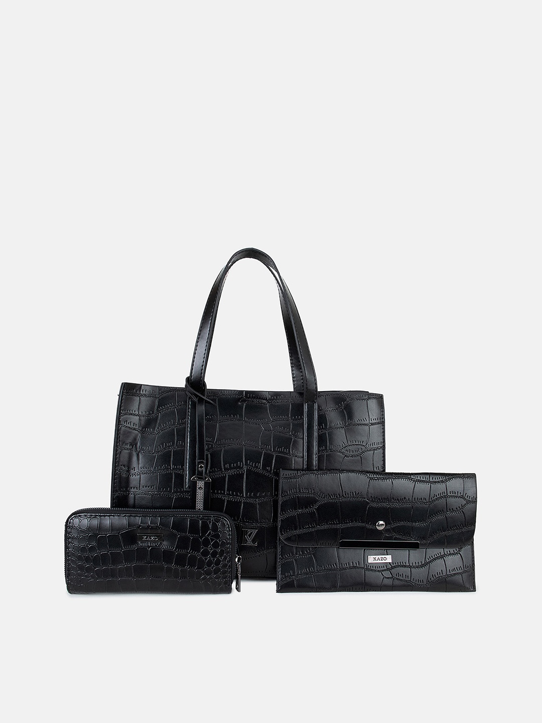 

Kazo Textured PU Oversized Shopper Shoulder Bag, Black