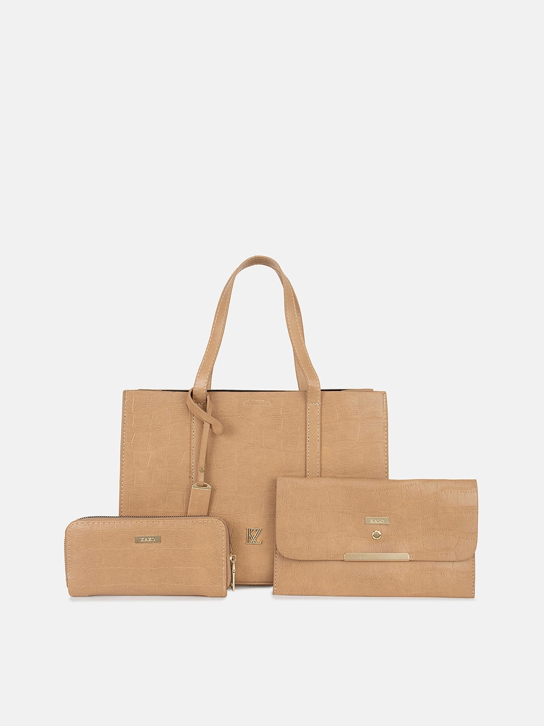 

Kazo Pack Of 3 PU Oversized Shopper Shoulder Bag, Beige