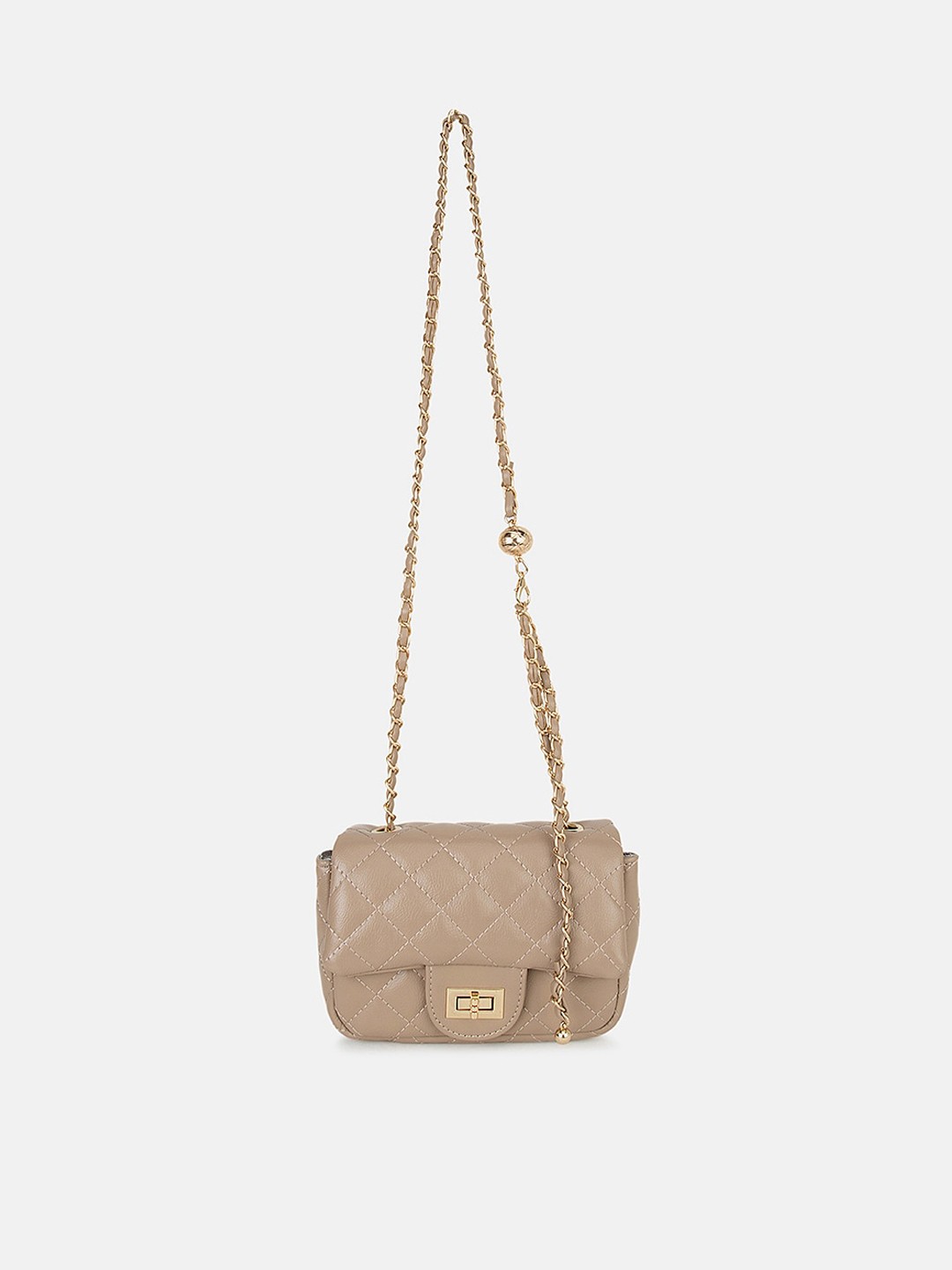 

Kazo Beige Textured PU Structured Sling Bag