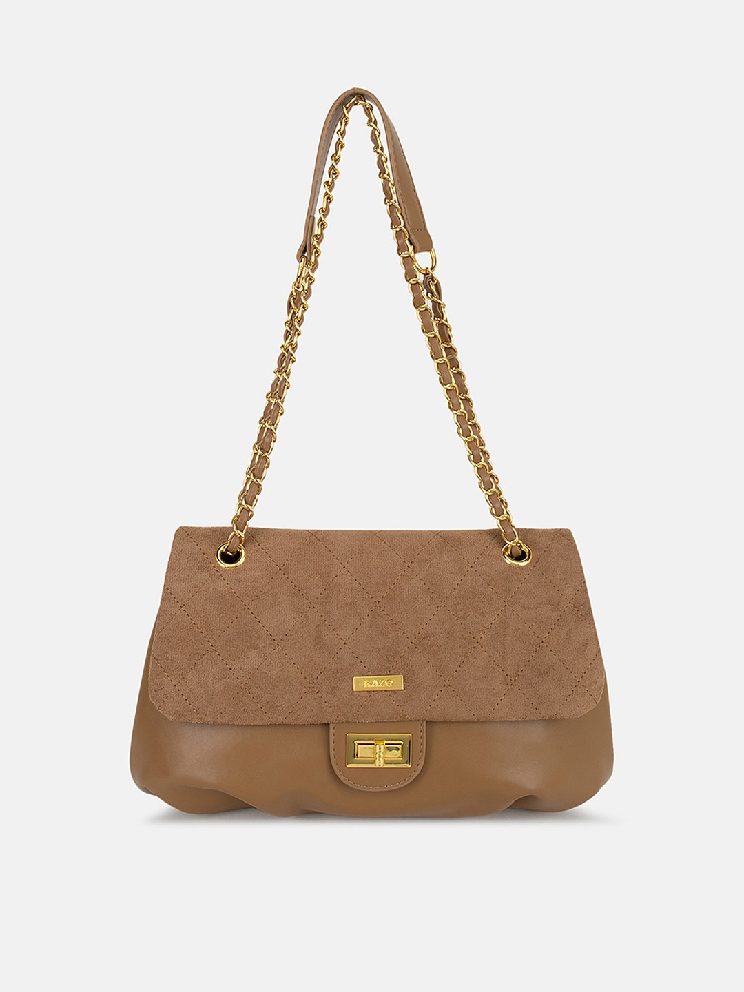 

Kazo Tan Textured PU Structured Shoulder Bag