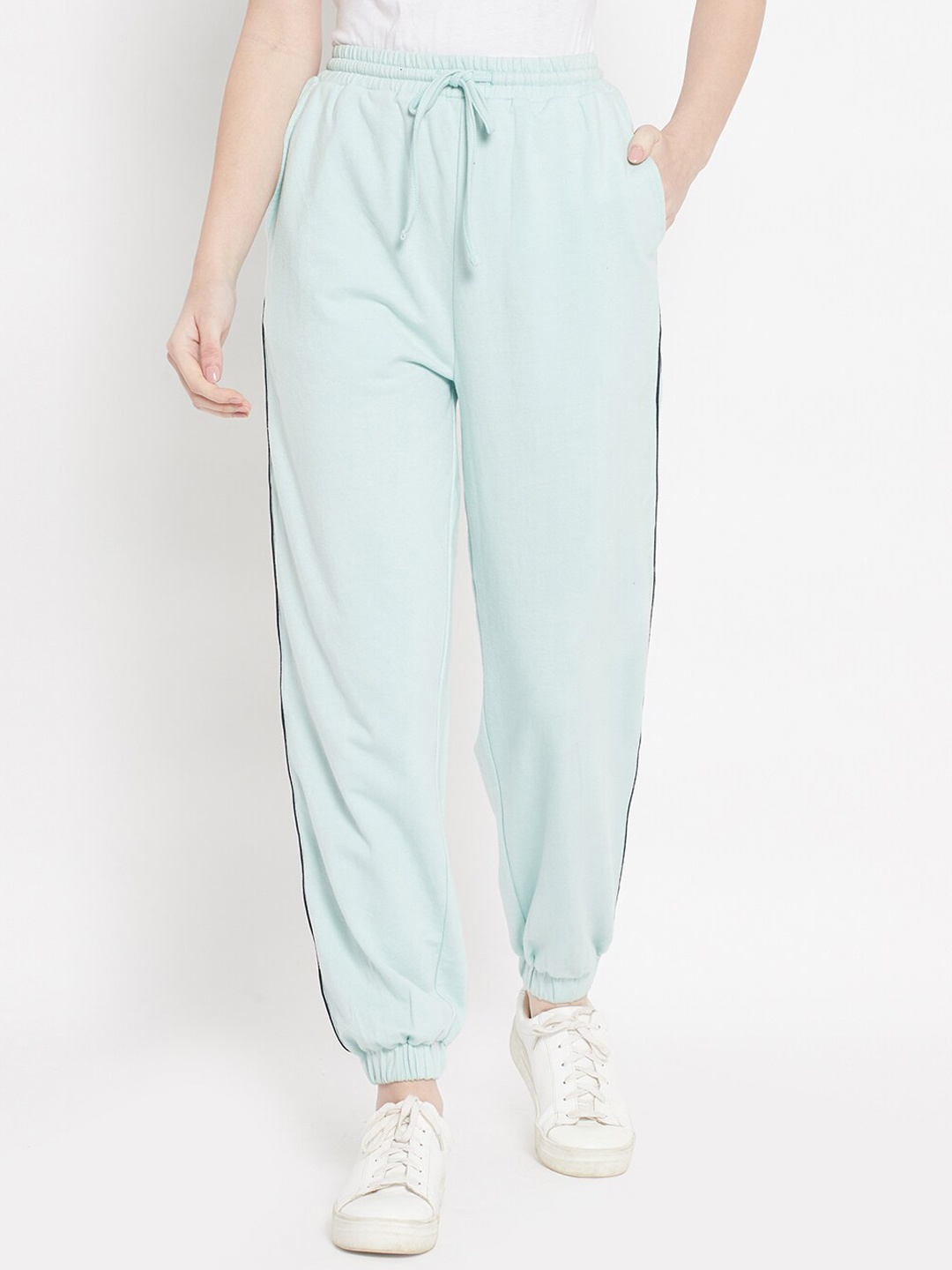 

HOUSE OF KKARMA Women Cotton Joggers, Sea green